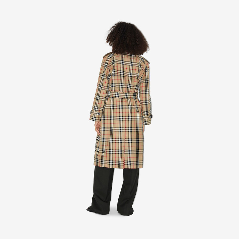 Check Cotton Gabardine Trench Coat 4