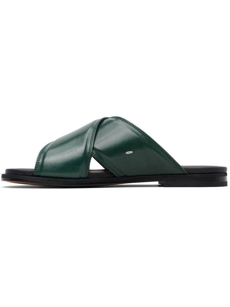 Green Tabi Numbers Crossed Sandals 3