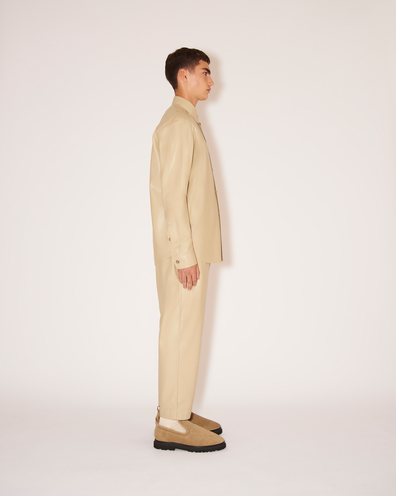 JAIN - Vegan leather relaxed pants - Pebble - 4