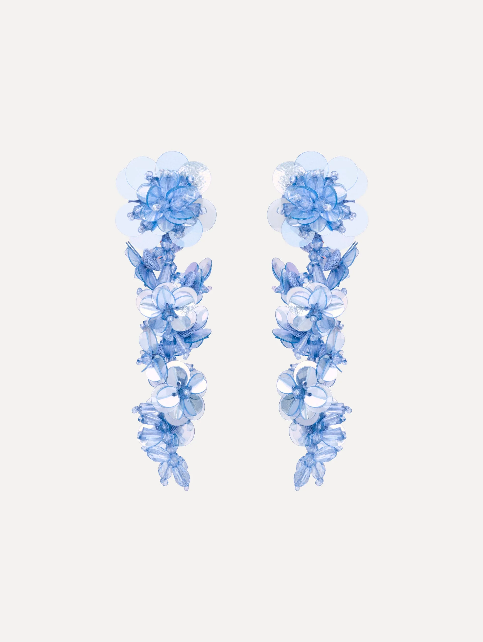 SEQUIN FLOWER CLIP-ON EARRINGS - 1