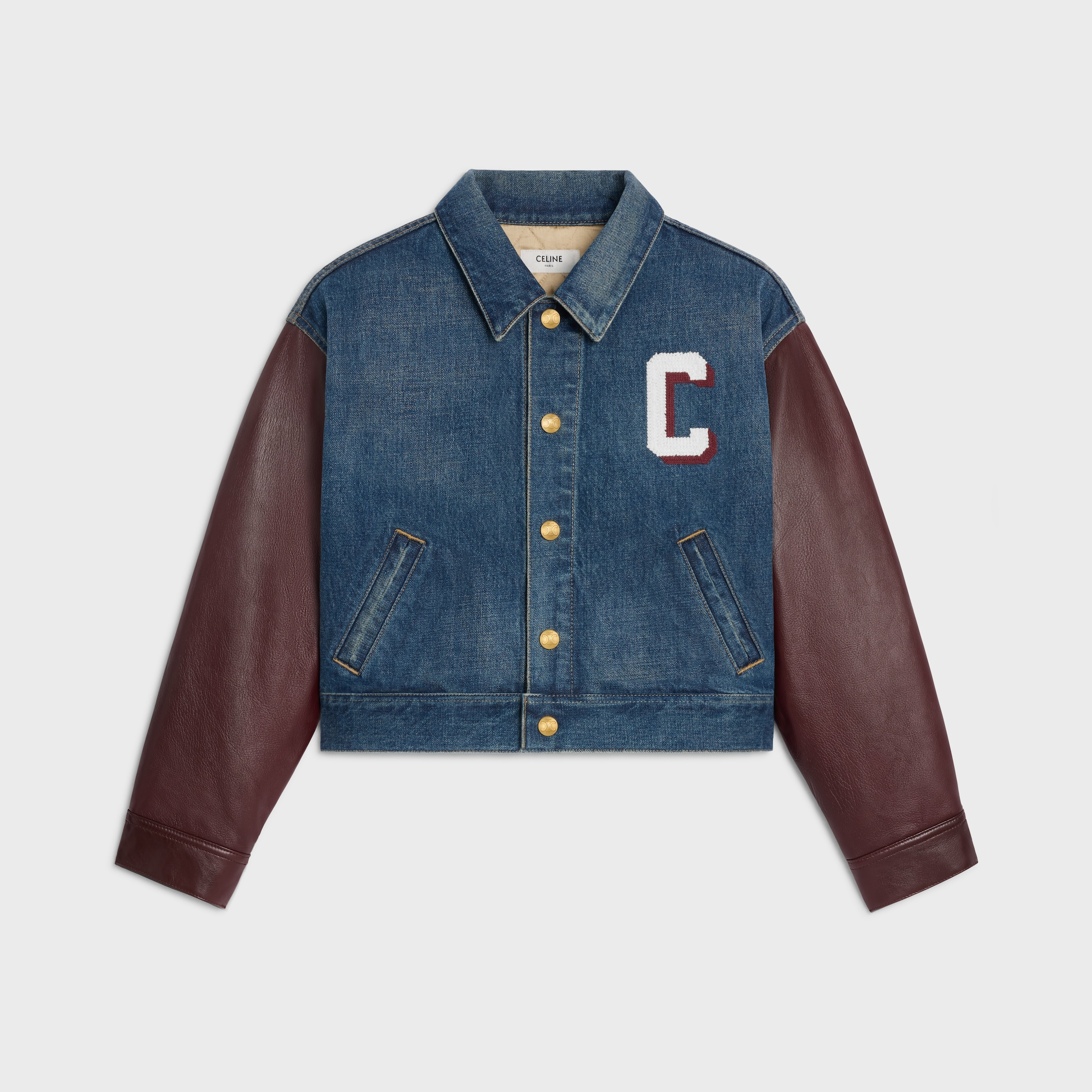 celine paris jacket in dark union wash denim - 1