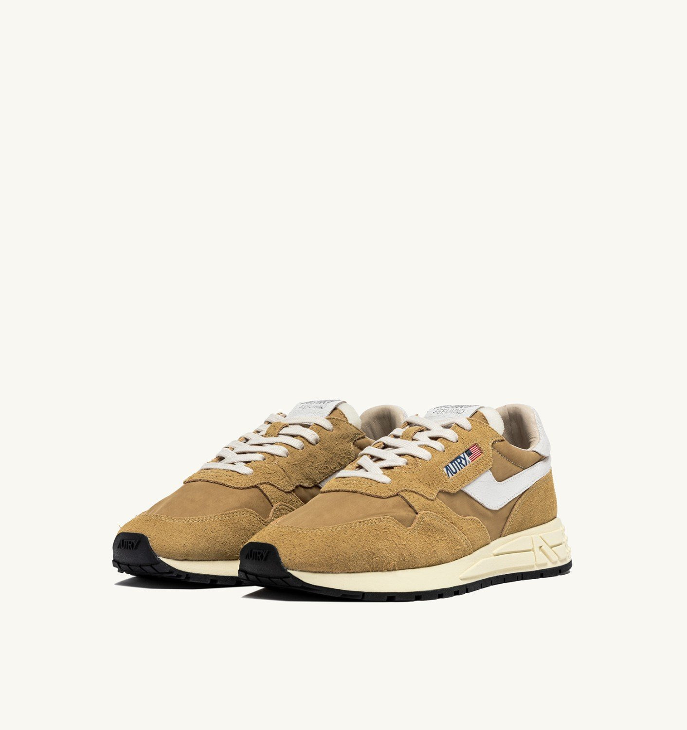 REELWIND LOW SNEAKERS IN NYLON AND SUEDE MUSTARD AND WHITE - 3