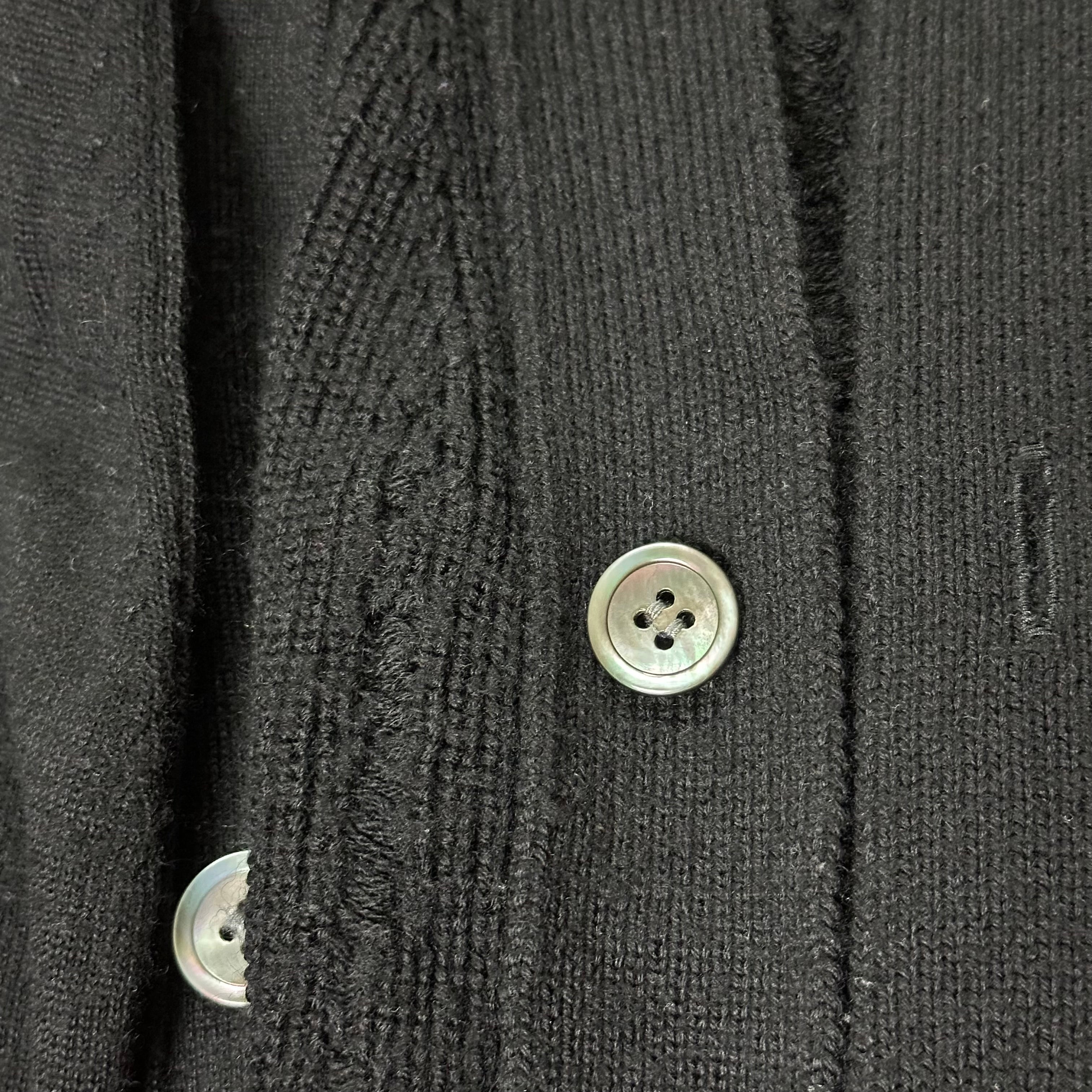 COMME DES GARÇONS HOMME PLUS Asymmetric Distressed Knit Cardigan - 4