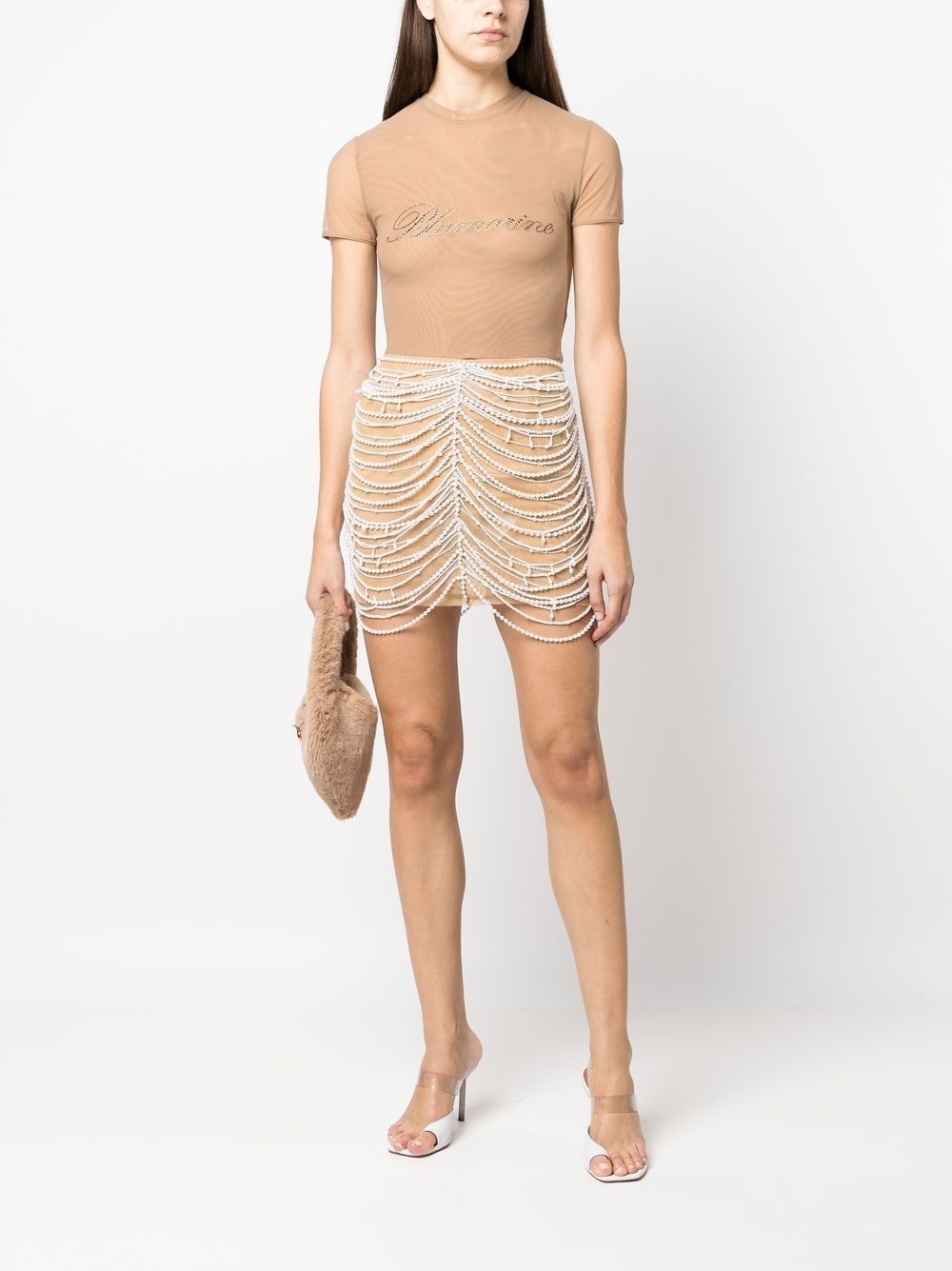 pearl-embellished skirt - 2