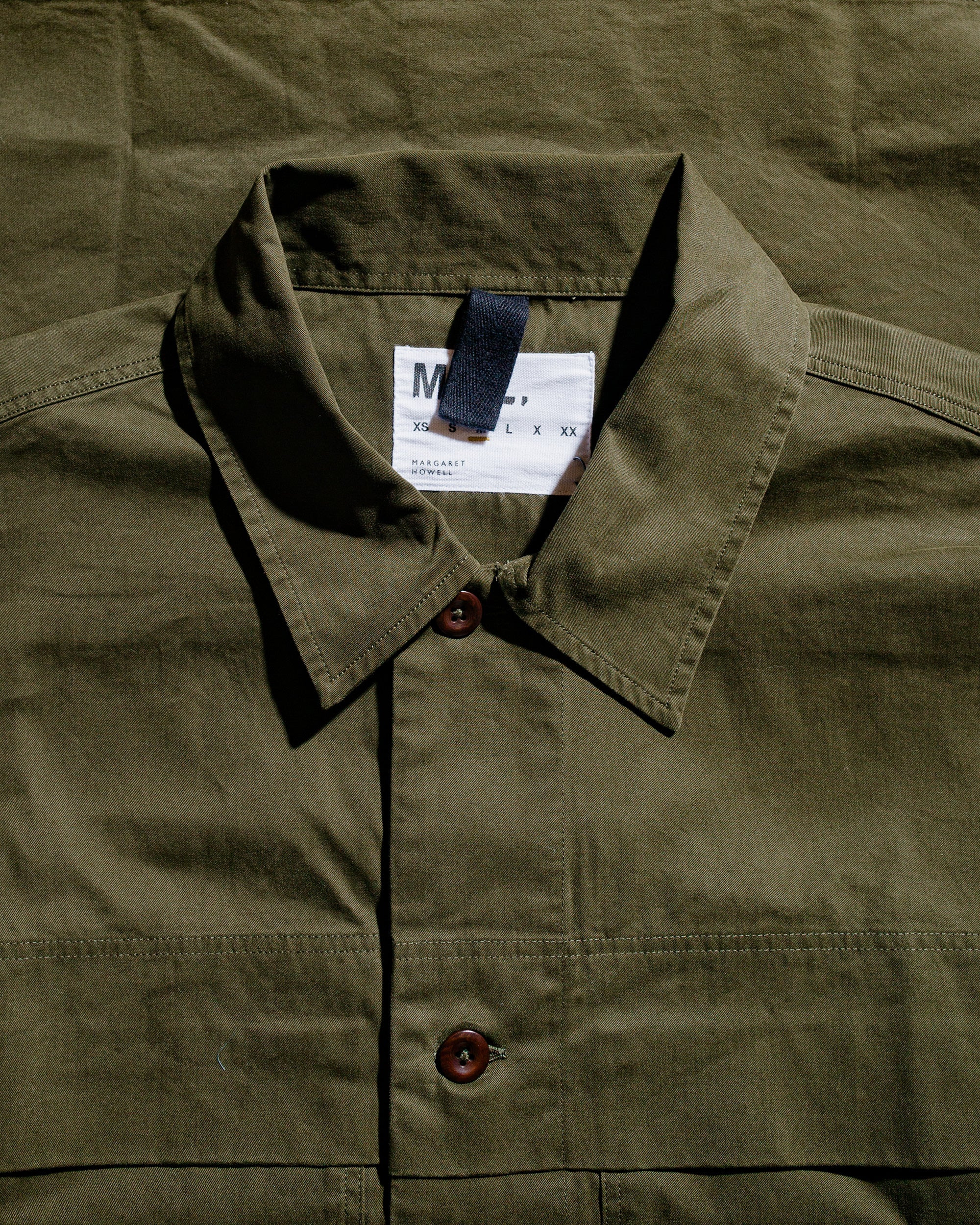 MHL Storm Flap Shirt Brushed Cotton Twill Seaweed - 5