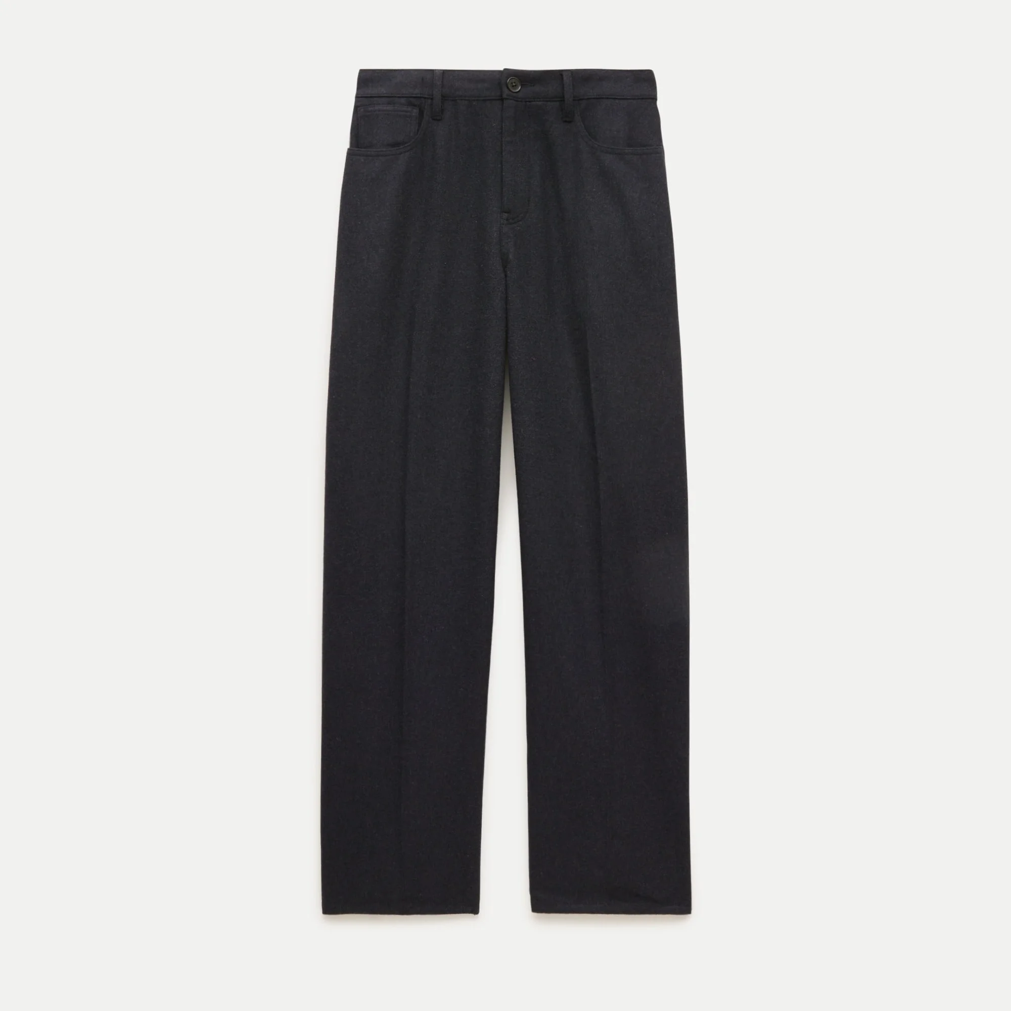 Tapered trouser pant in wool-blend flannel - 1