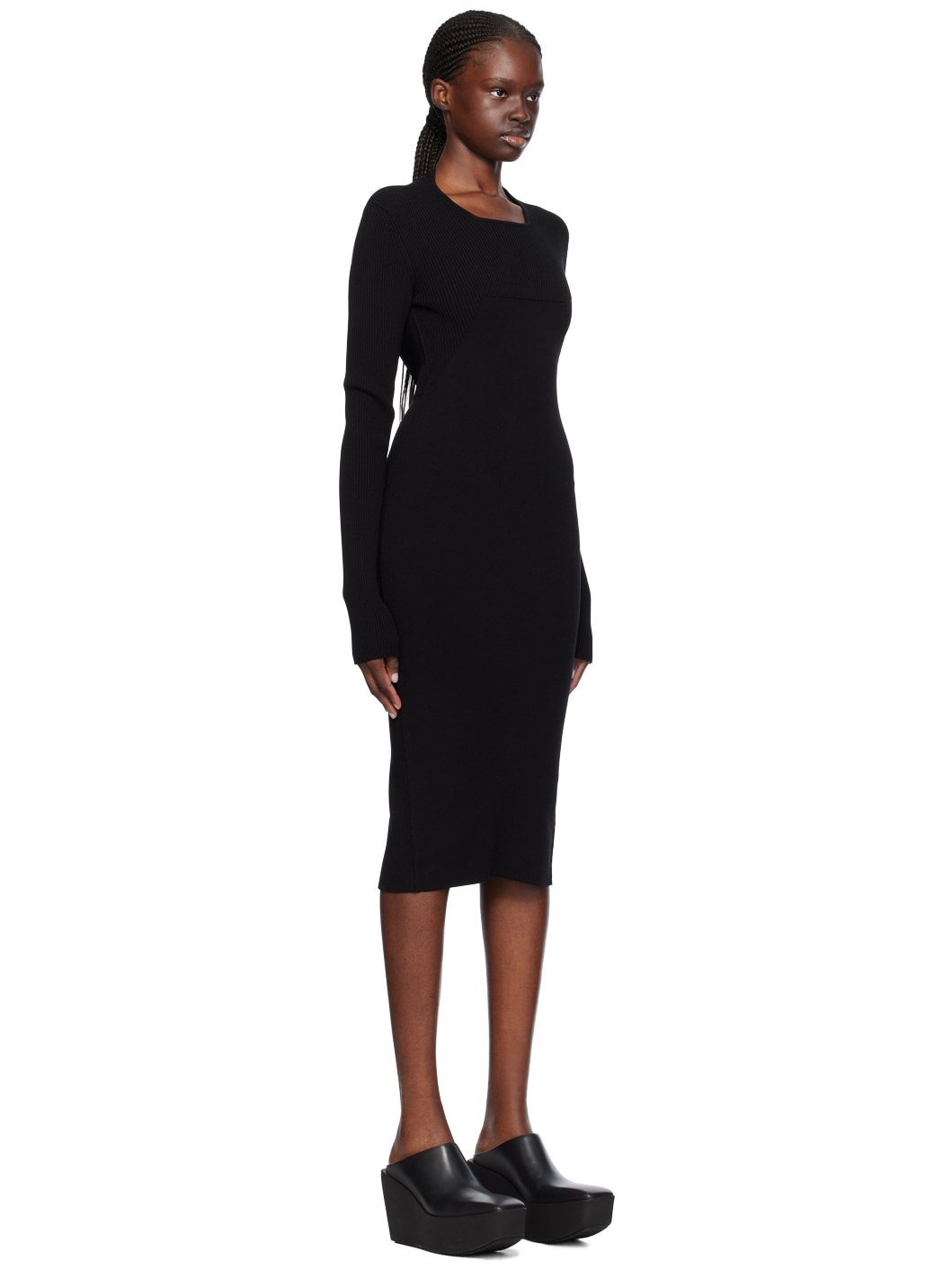 Black Column Midi Dress - 2