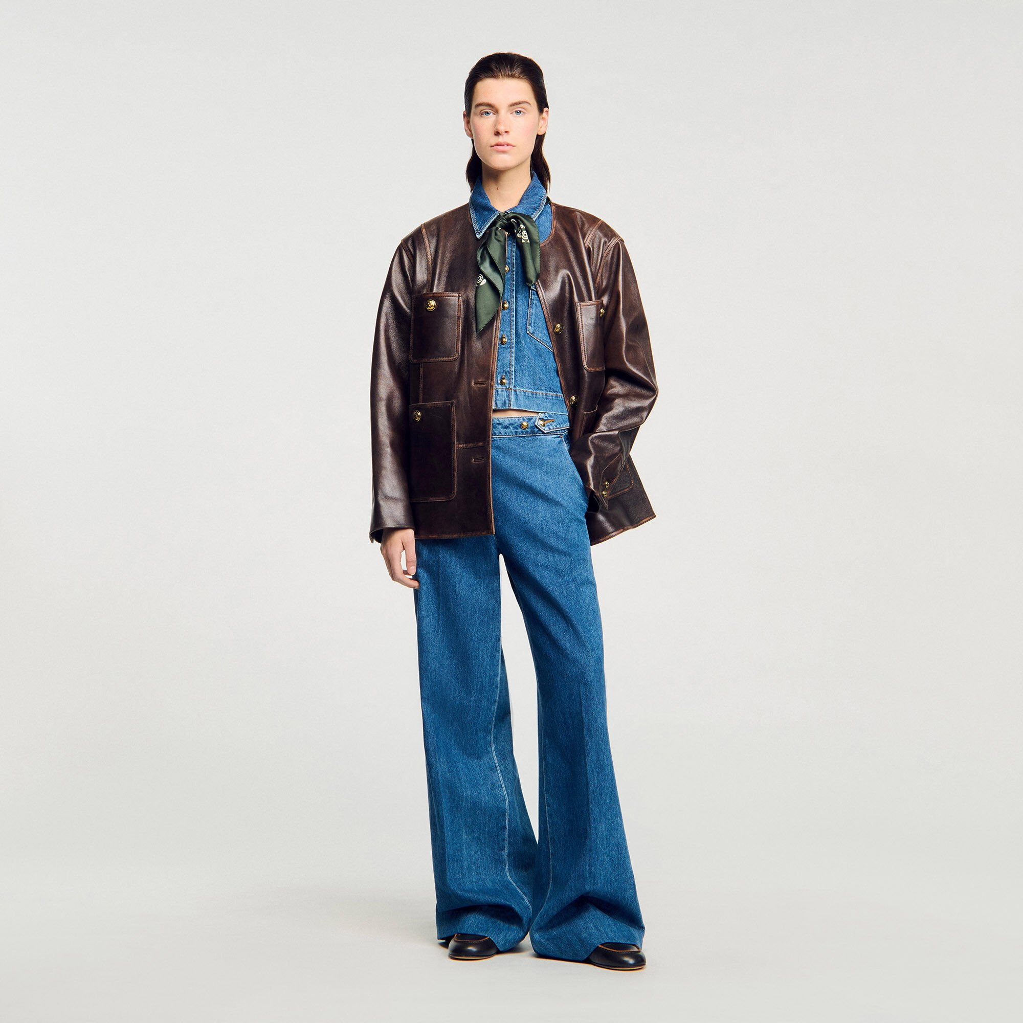CROPPED DENIM SHIRT - 6