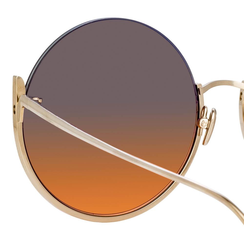OLIVIA ROUND SUNGLASSES IN LIGHT GOLD - 5