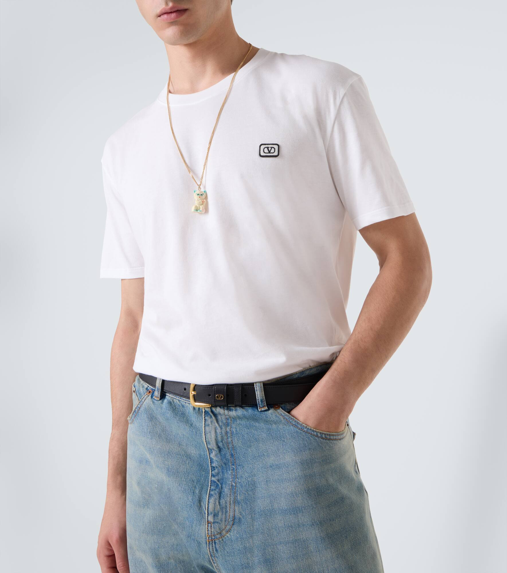 VLogo cotton jersey T-shirt - 6