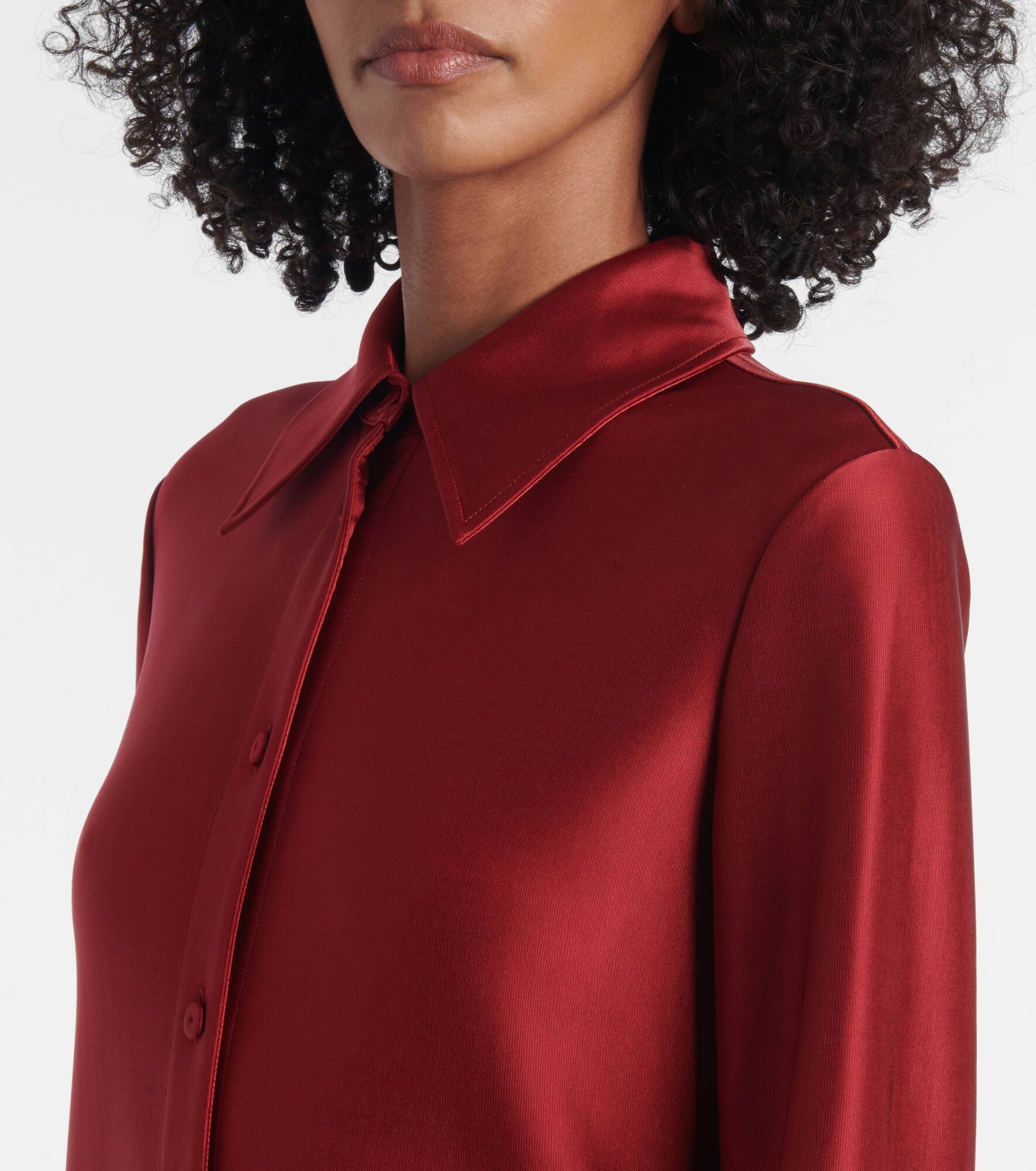 Satin shirt dress - 4