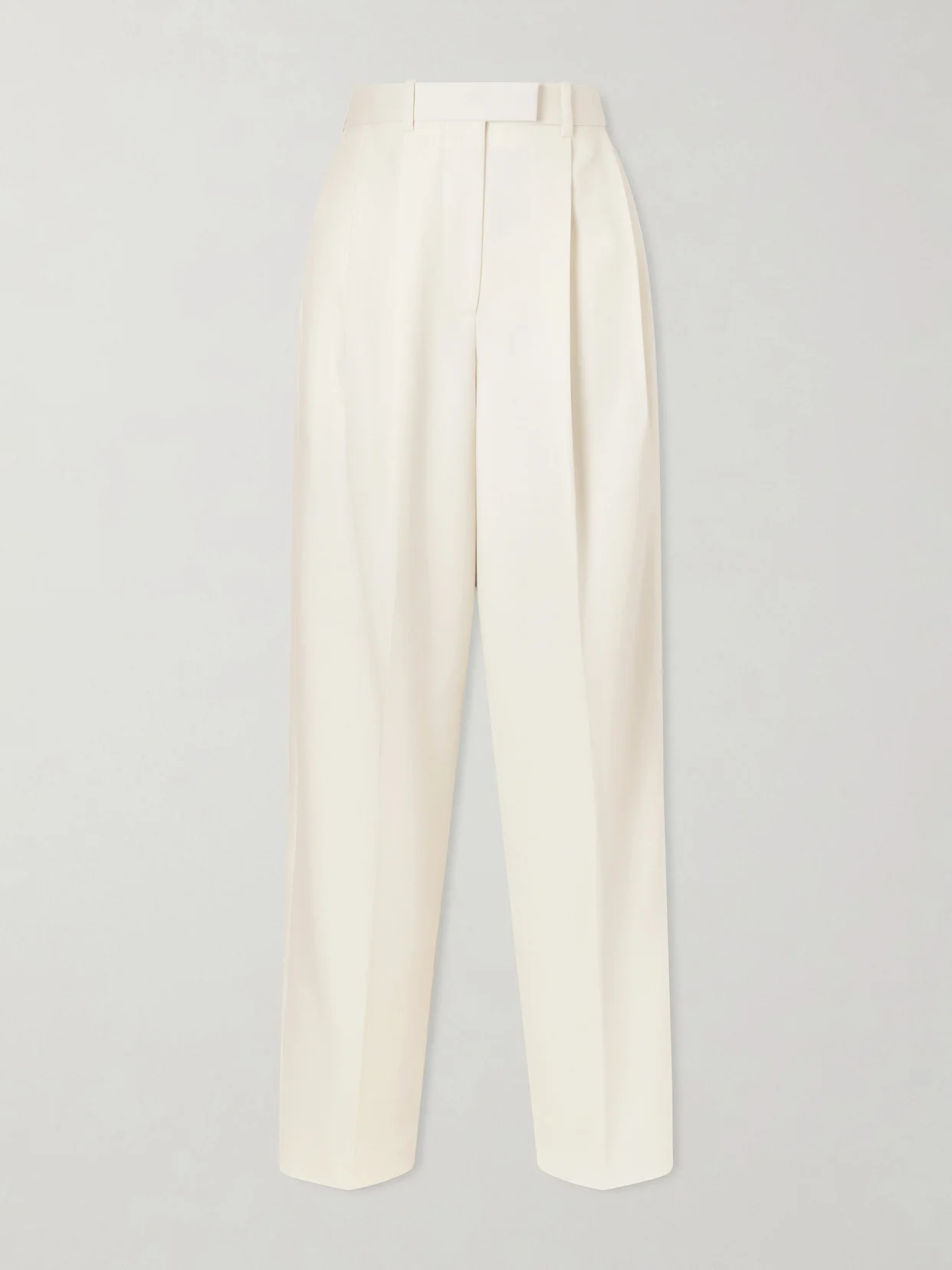 Pleated Grain De Poudre Wool And Mohair-blend Wide-leg Pants - 1