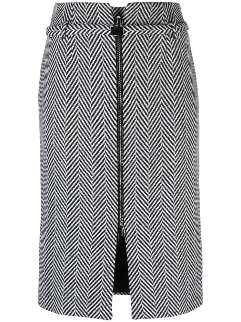 chevron-pattern midi pencil skirt 1