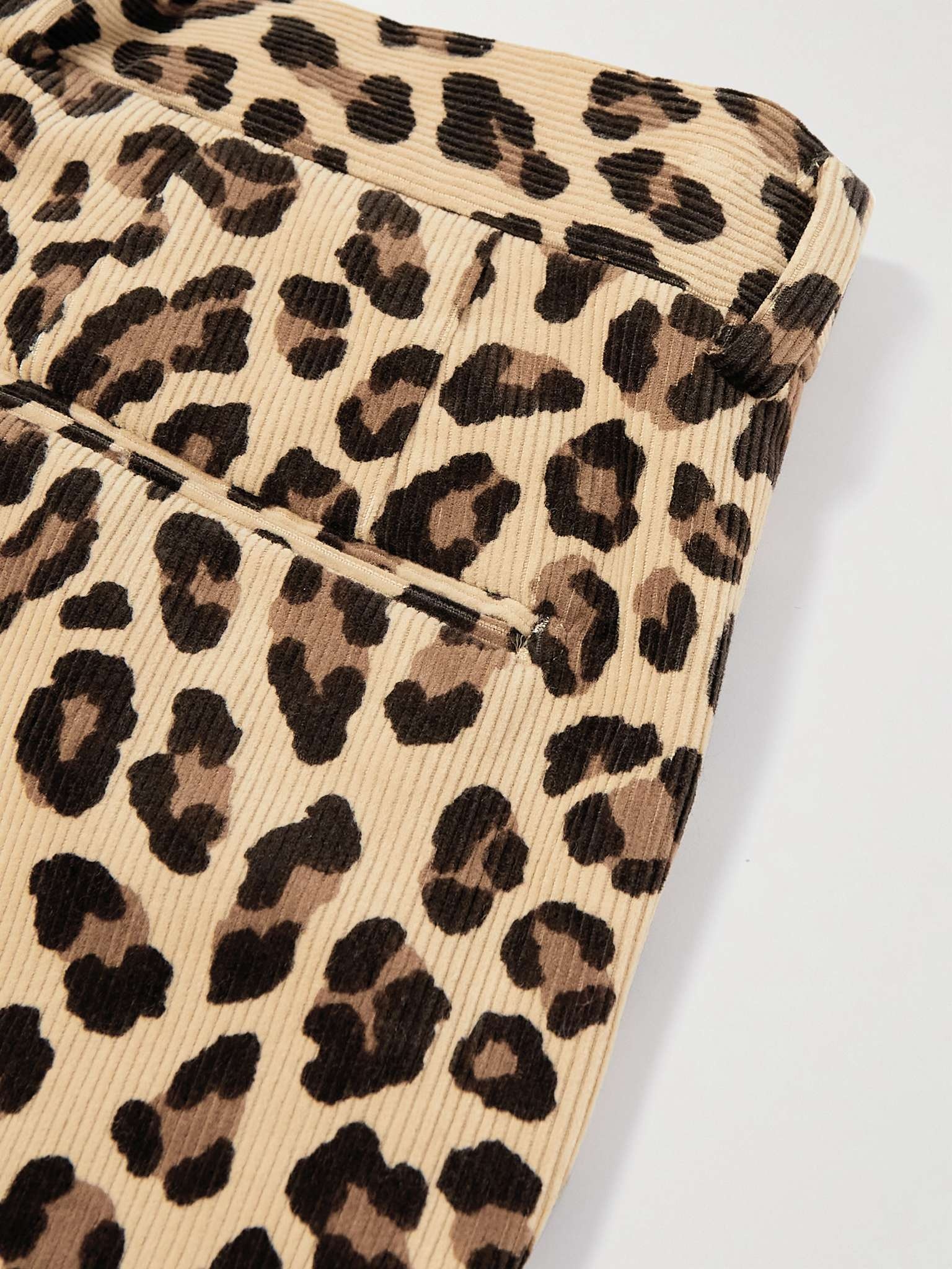 WACKO MARIA Pleated Leopard-Print Cotton-Corduroy Trousers | mrporter |  REVERSIBLE