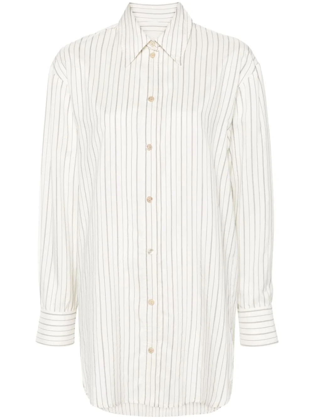 striped silk blend shirt - 1