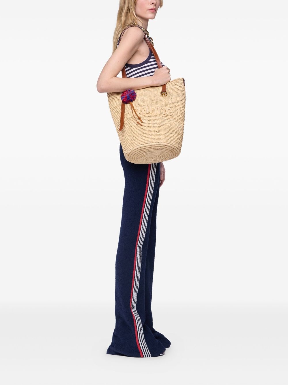 woven raffia tote bag - 2