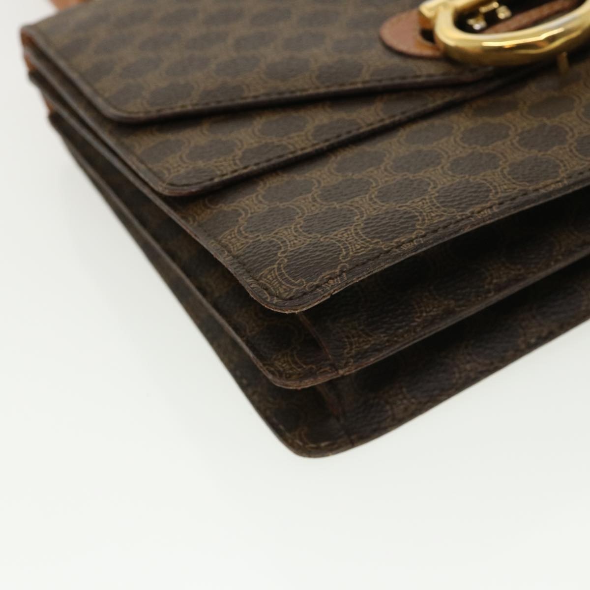 CELINE Macadam Canvas Hand Bag Pvc Leather Brown - 14