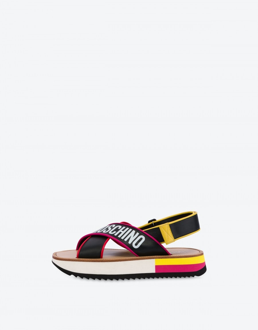 MIX & MATCH CRISS-CROSS CALFSKIN SANDALS - 2