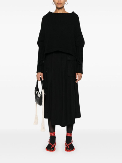 Yohji Yamamoto pleated midi skirt outlook