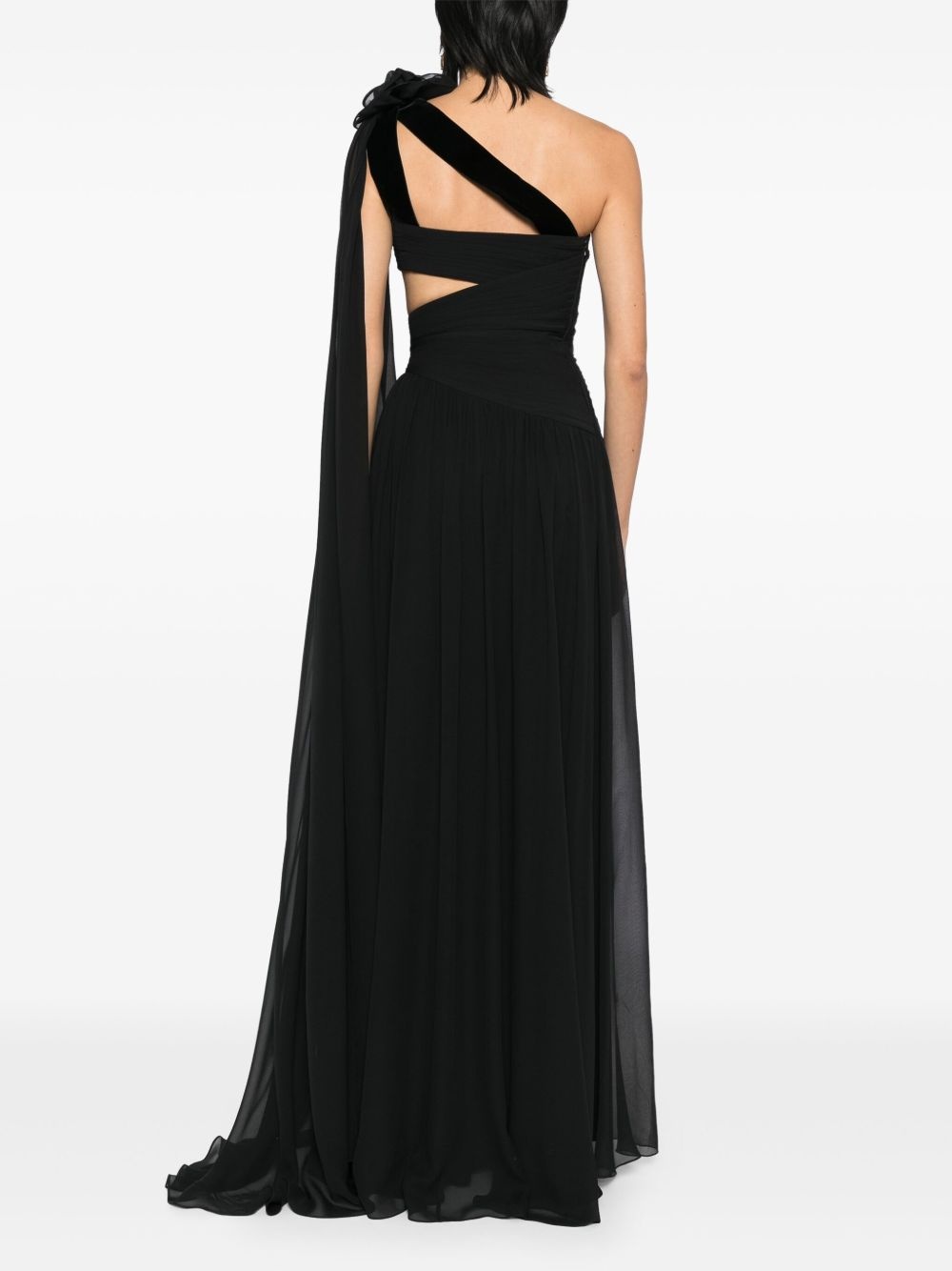 asymmetric silk gown - 4