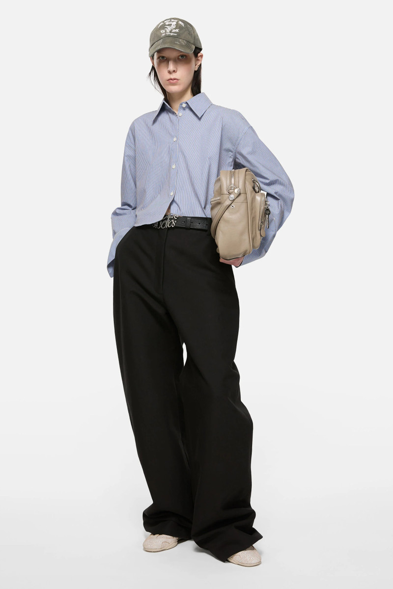 Acne Studios Shirt jacquard pinstripe - Sky blue/coffee brown outlook