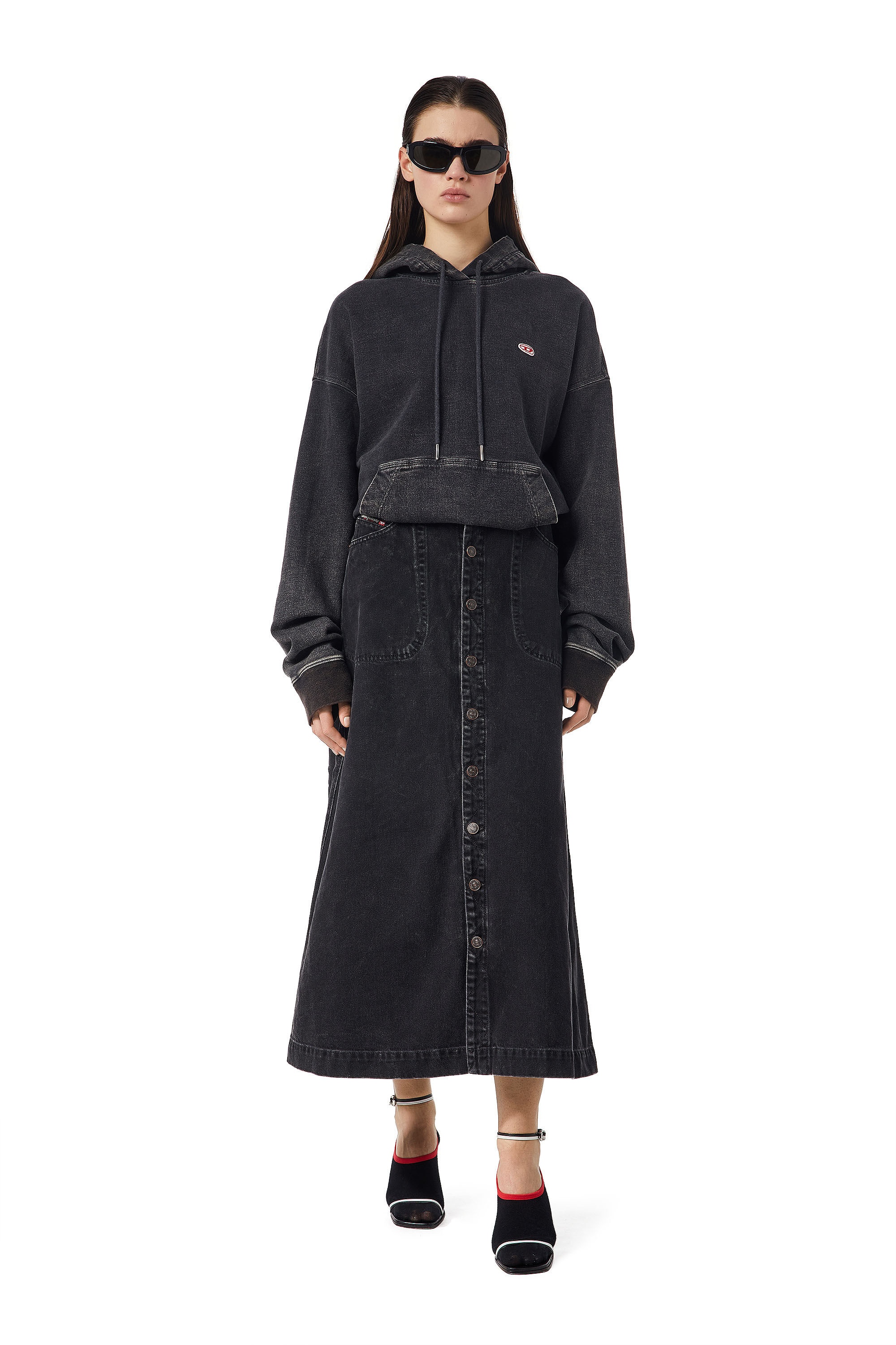 DE-ALBUS-L A-LINE LONG SKIRT - 2