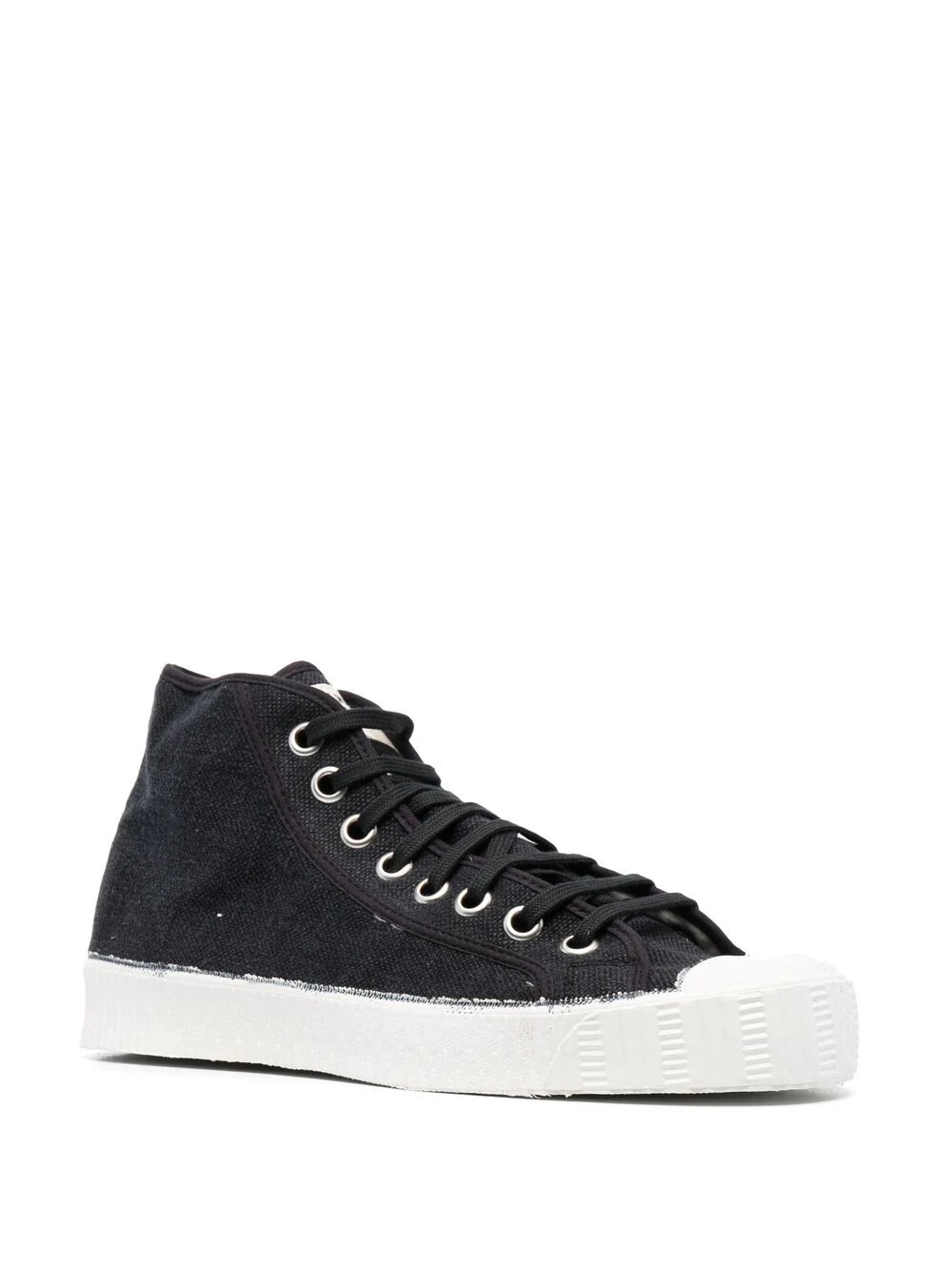 distressed-finish high top sneakers - 2