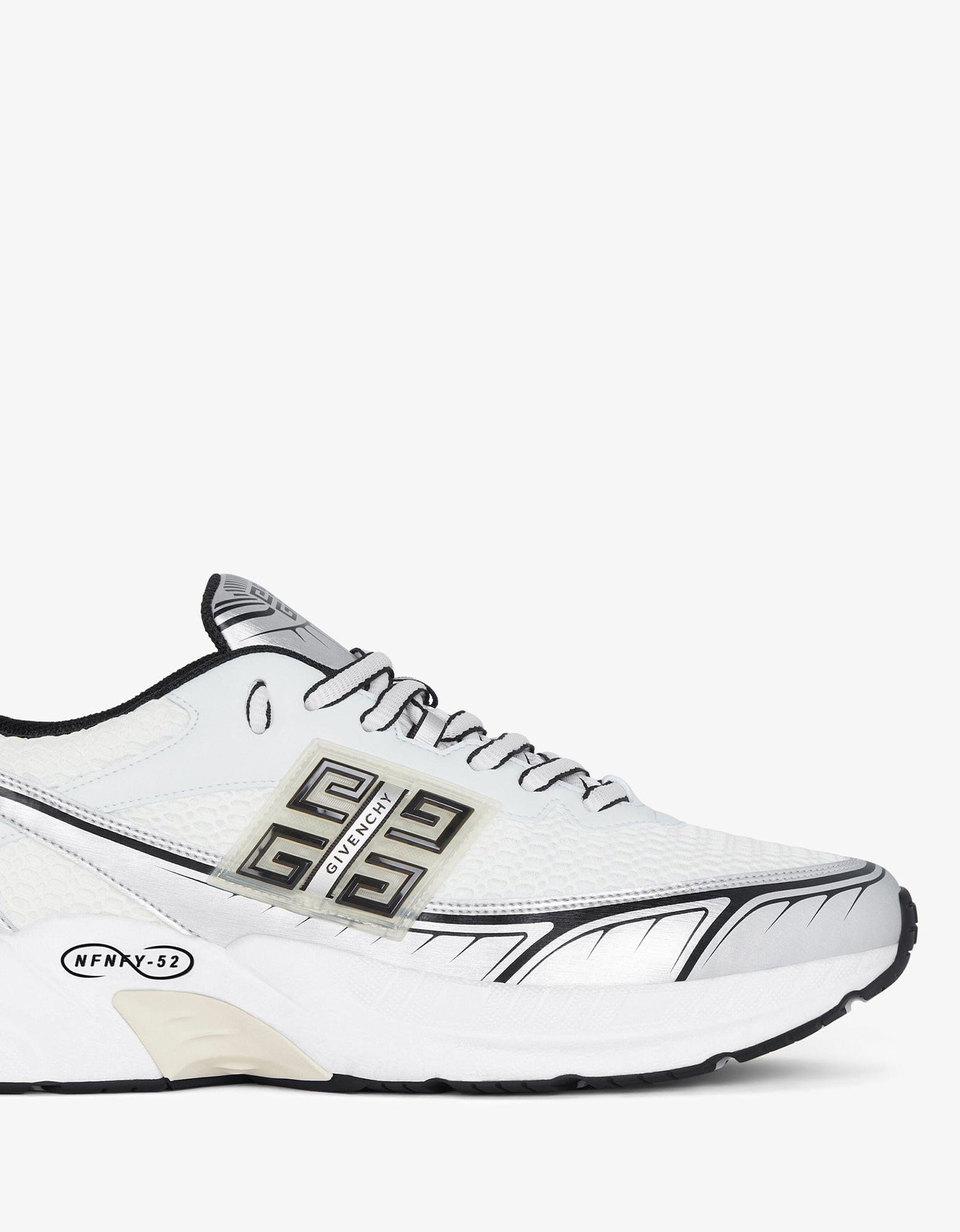 Givenchy White and Silver NFNTY-52 Runners - 7