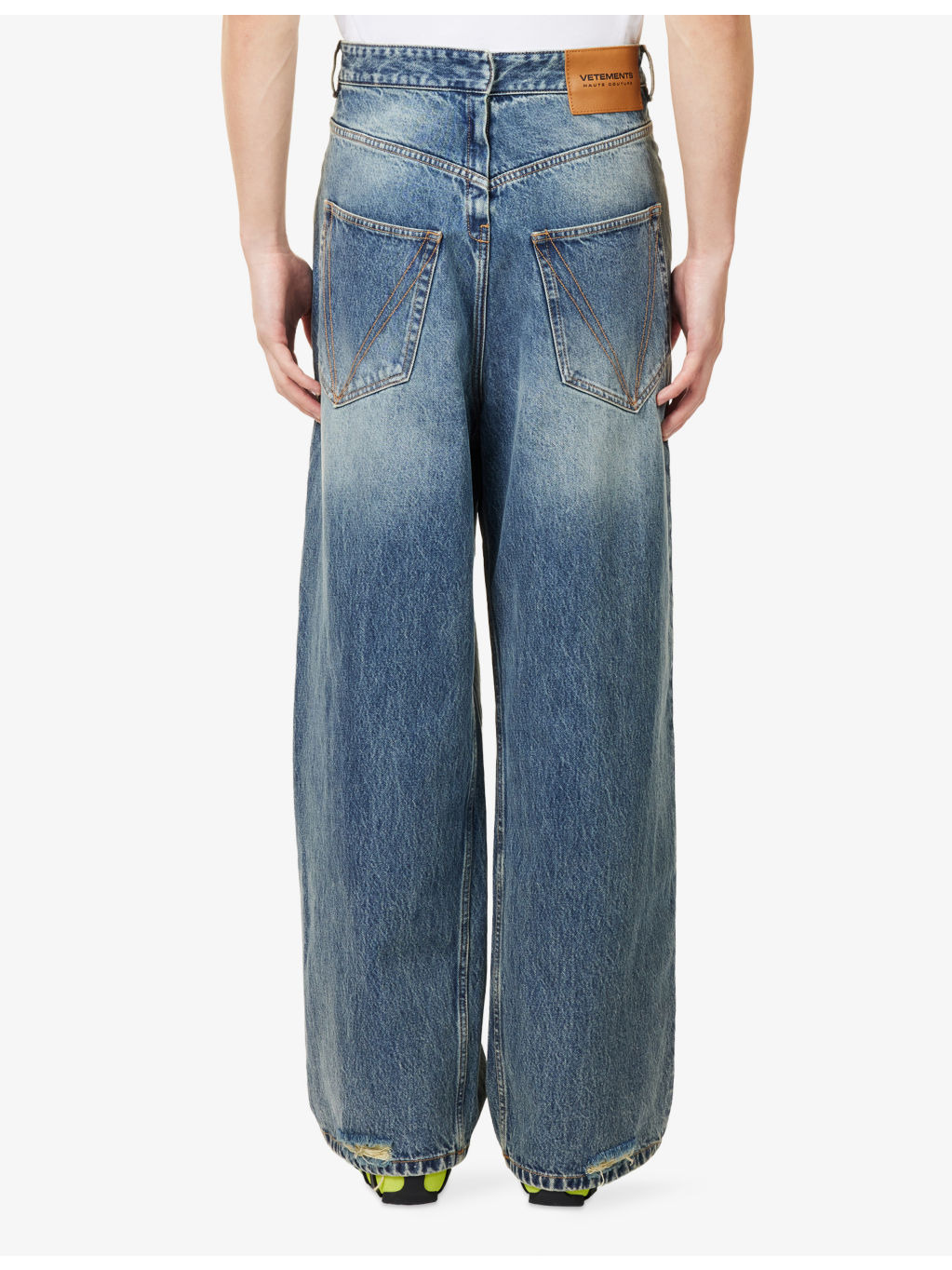 Back To Front Wide-Leg Denim Jeans - 4