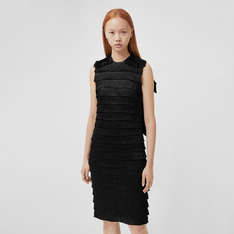 Fringed Silk Sleeveless Dress 6