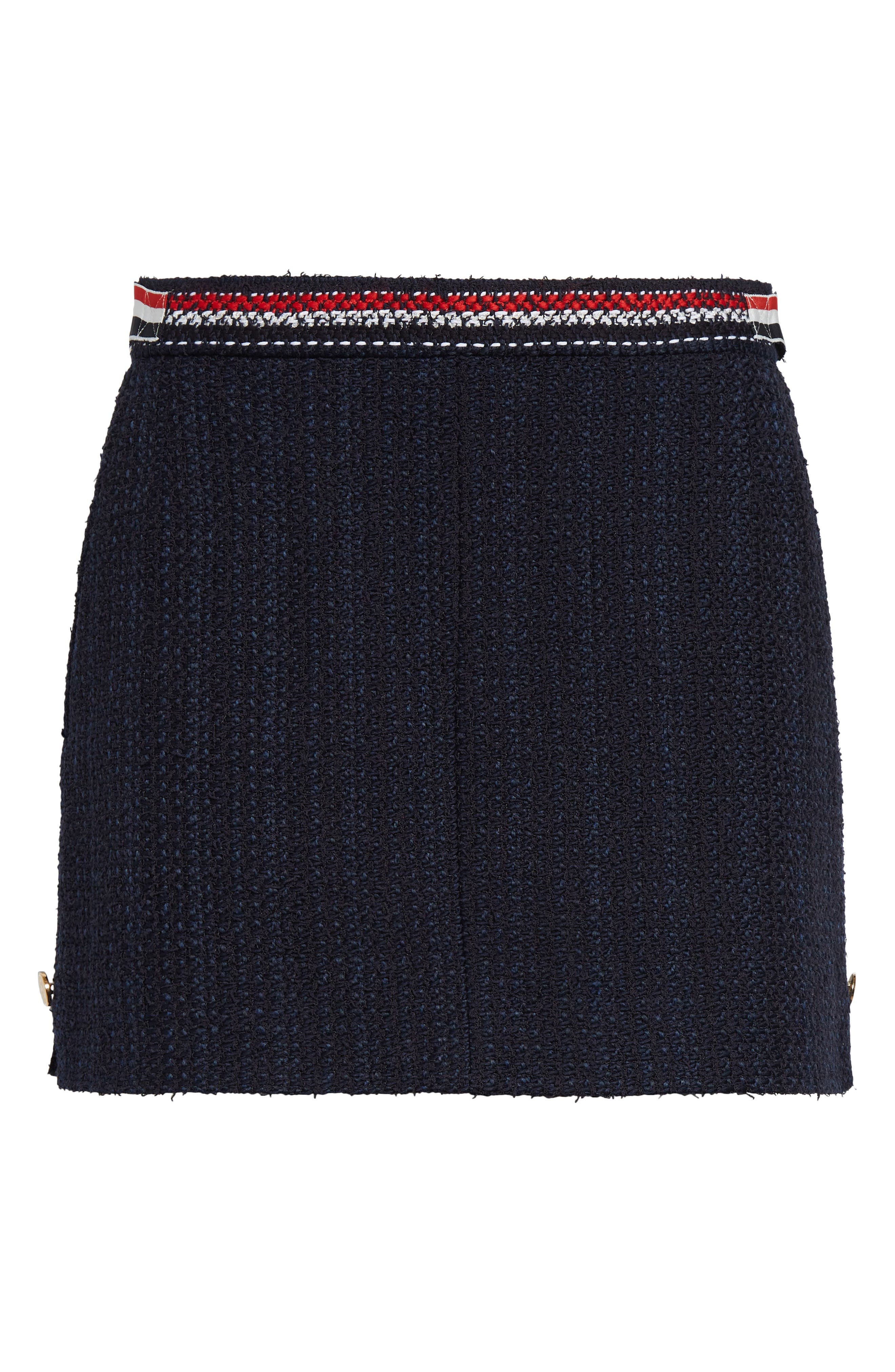 Thom Browne Side Tab Tweed Miniskirt in Navy at Nordstrom - 6