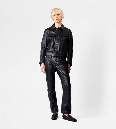 Tod's JACKET IN LEATHER - BLACK outlook