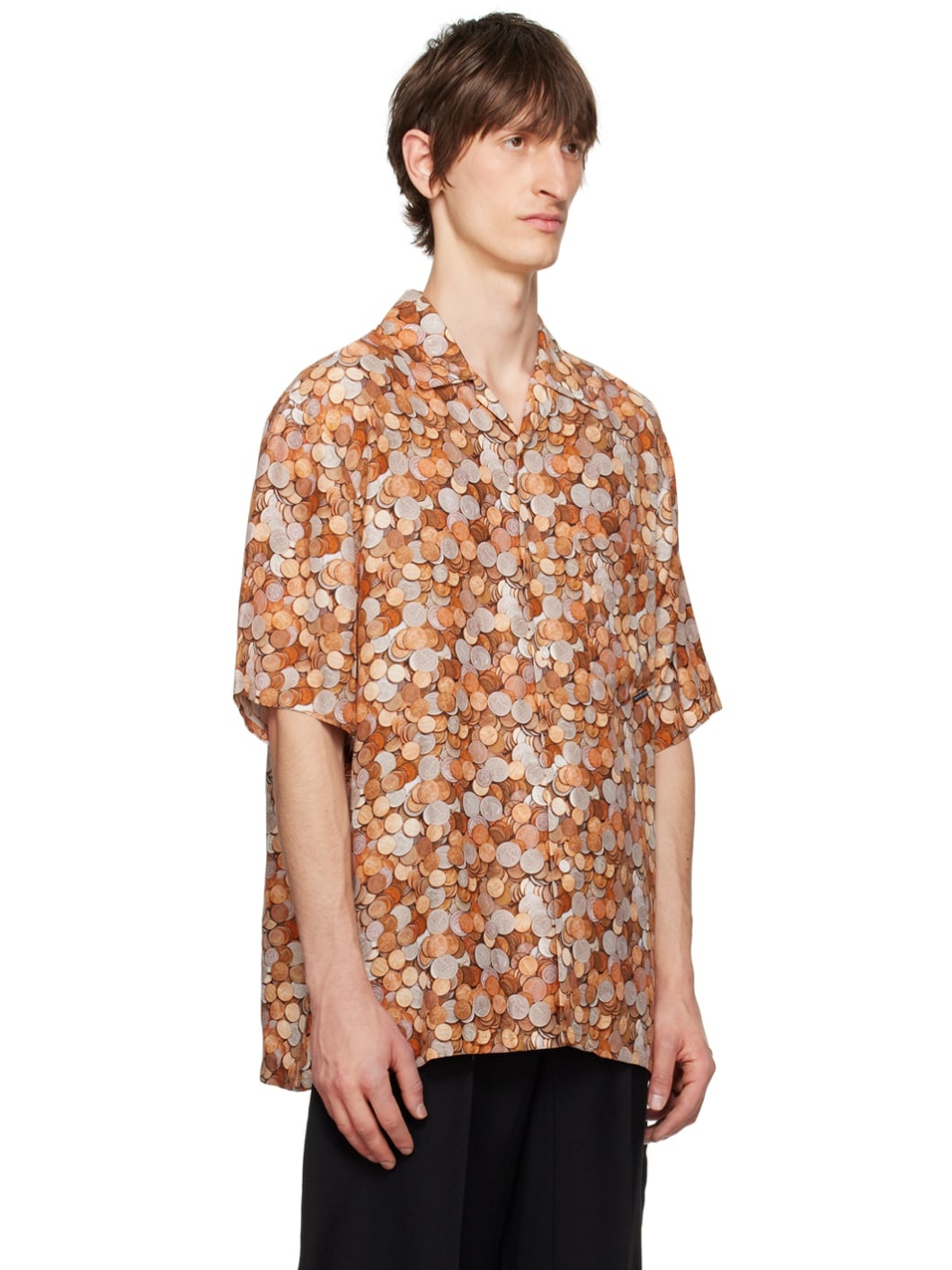 Orange & Tan Coin Shirt - 2