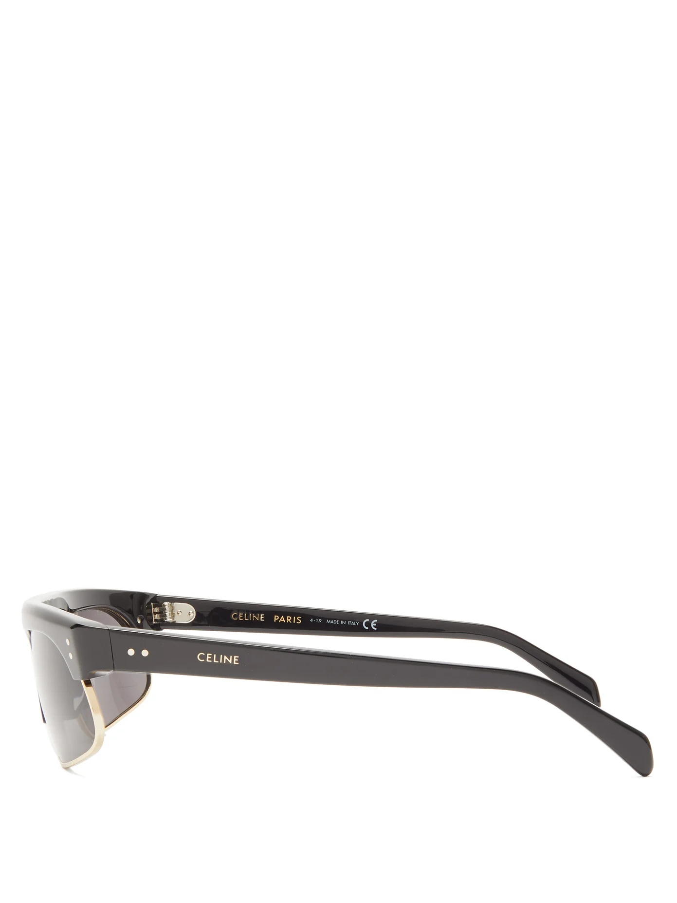 Browline rectangular acetate and metal sunglasses - 4