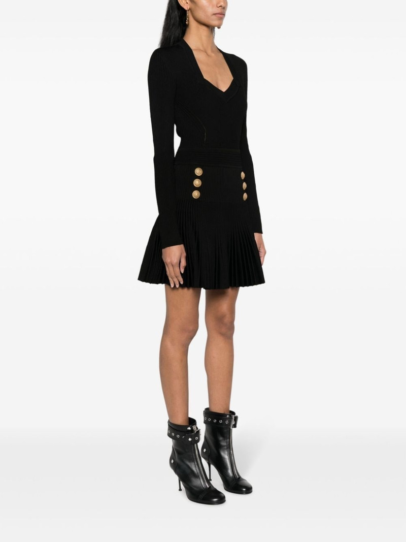 flared ribbed-knit dress 3