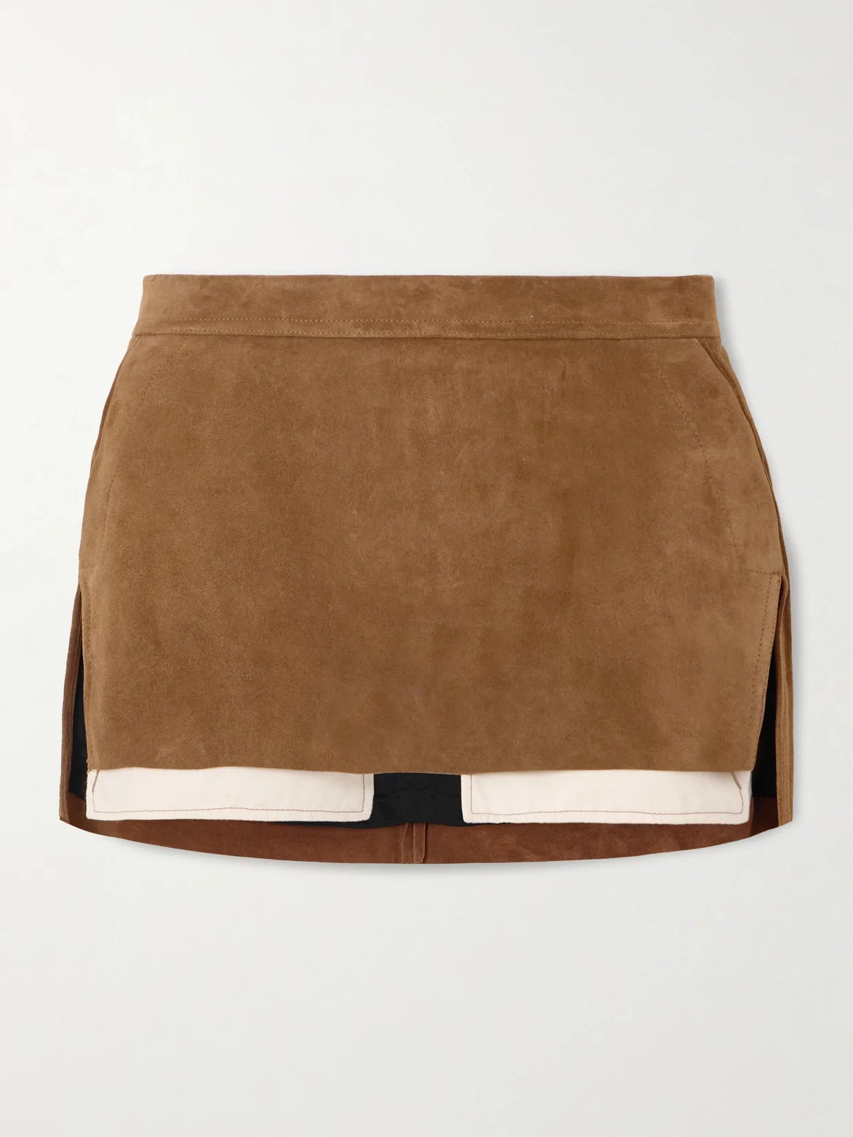 Fog Layered Suede Mini Skirt - 1