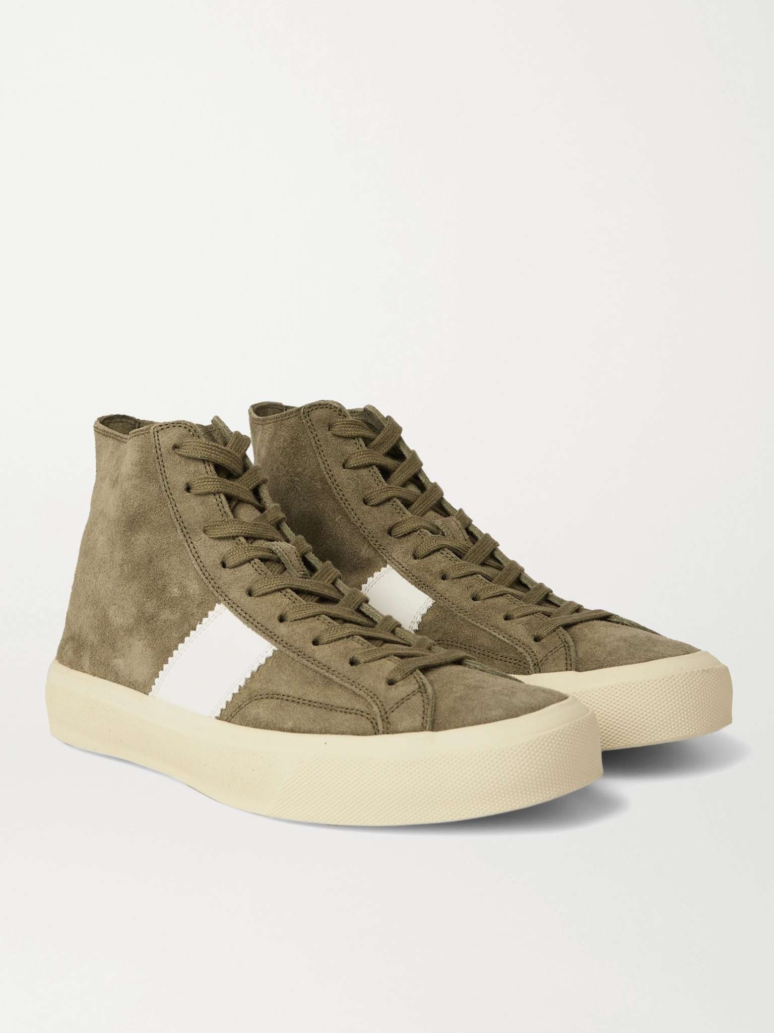 Cambridge Leather-Trimmed Suede High-Top Sneakers - 4