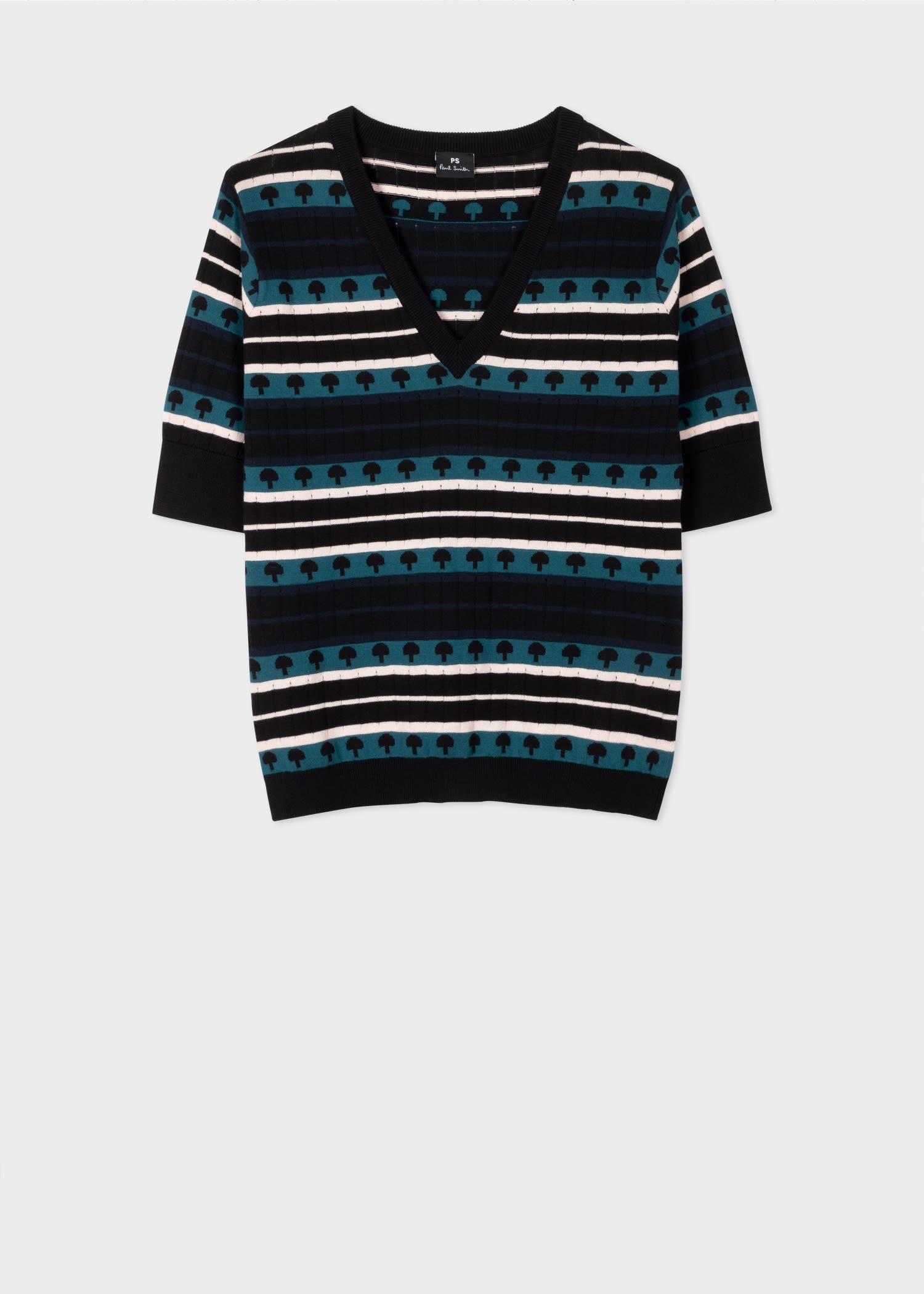 Mushroom Stripe Knit Top - 1