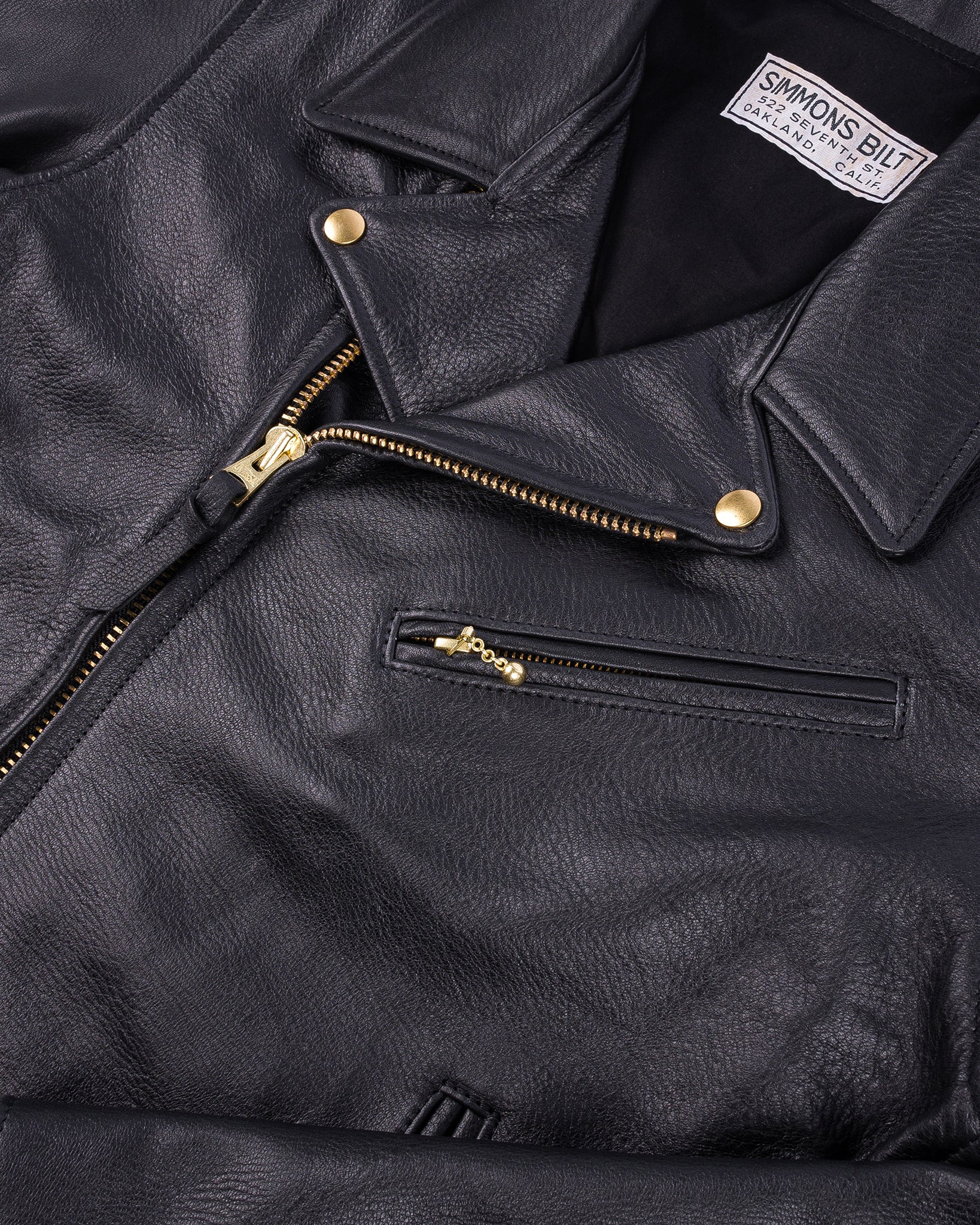 IHSB-PAC-BLK Iron Heart x Simmons Bilt Deerskin Pacific Rider's Jacket - Black - 8