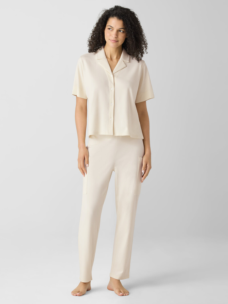 Organic Cotton Interlock Notch Collar Sleep Shirt 3