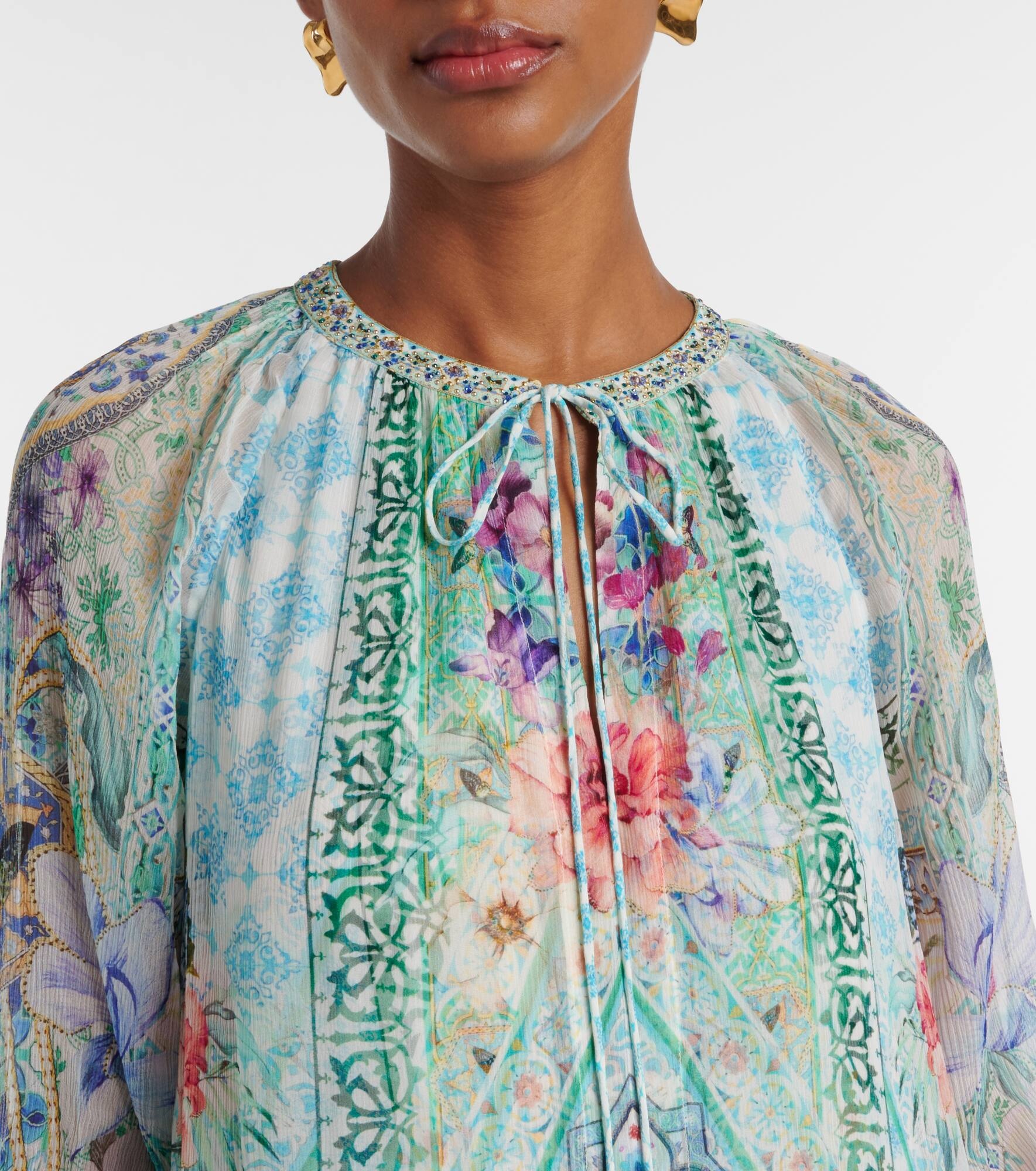 Crystal-embellished silk maxi dress - 4