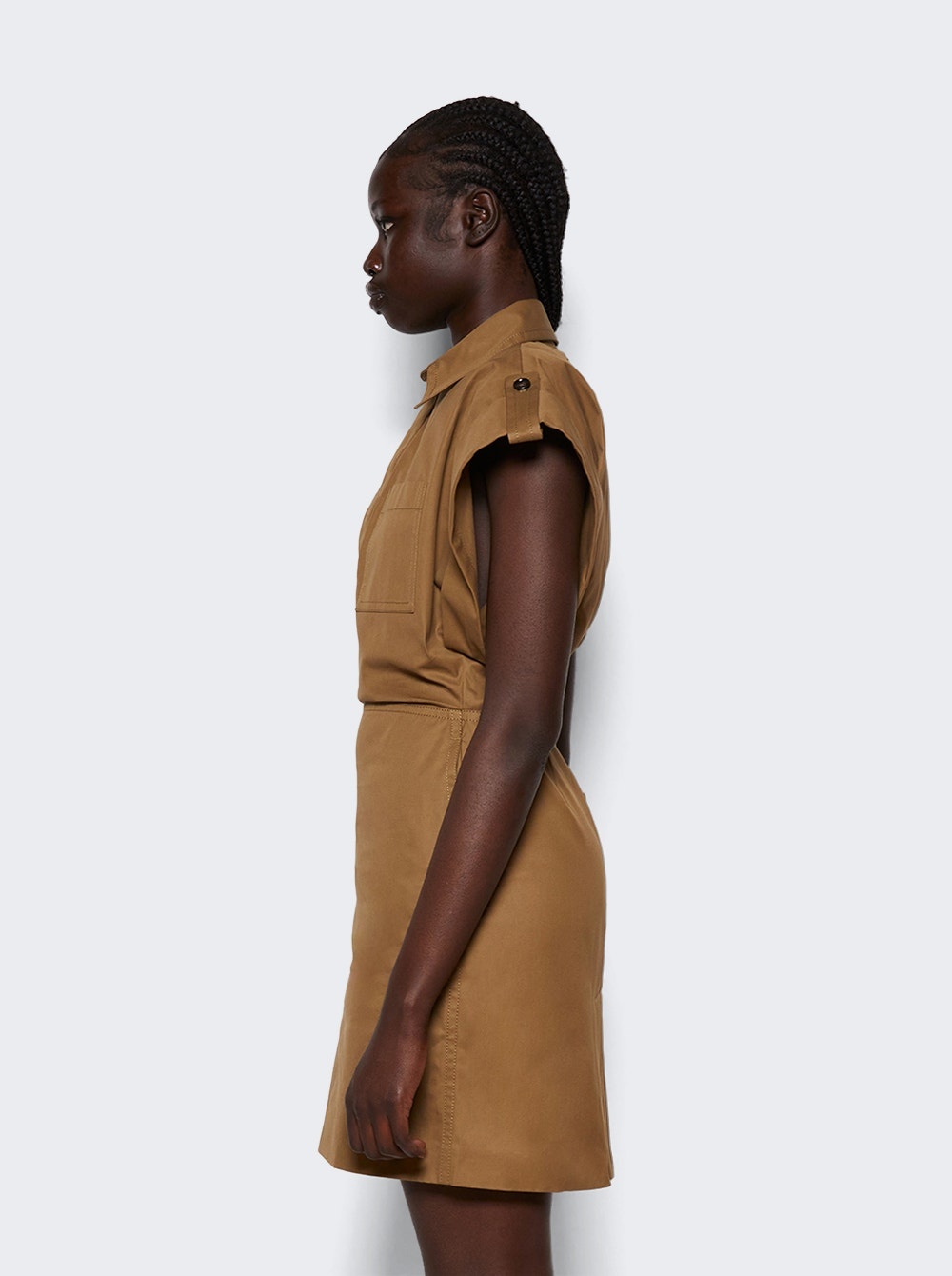 Gabardine Dress Dark Sand - 4