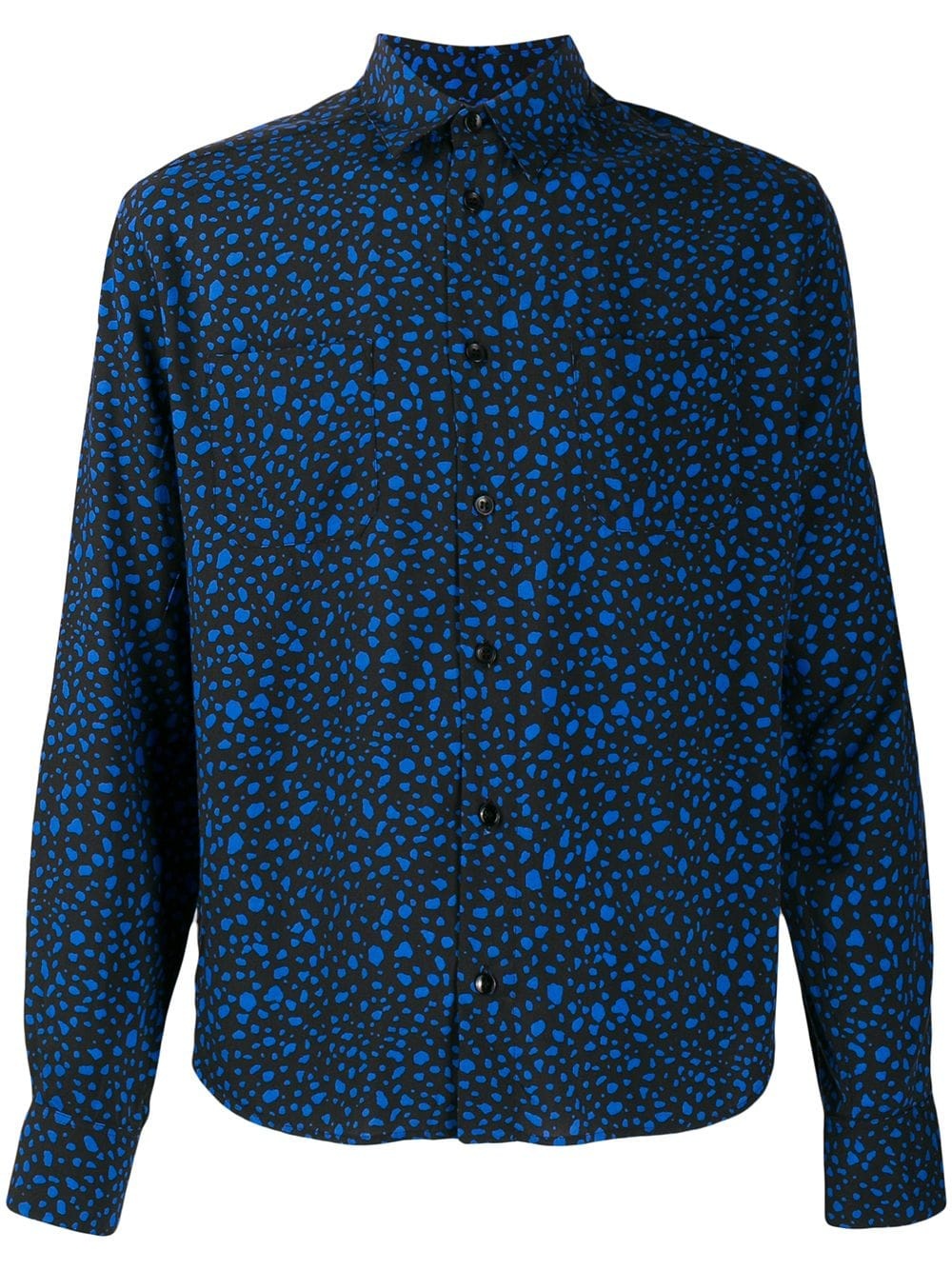 cropped speckle print shirt - 1