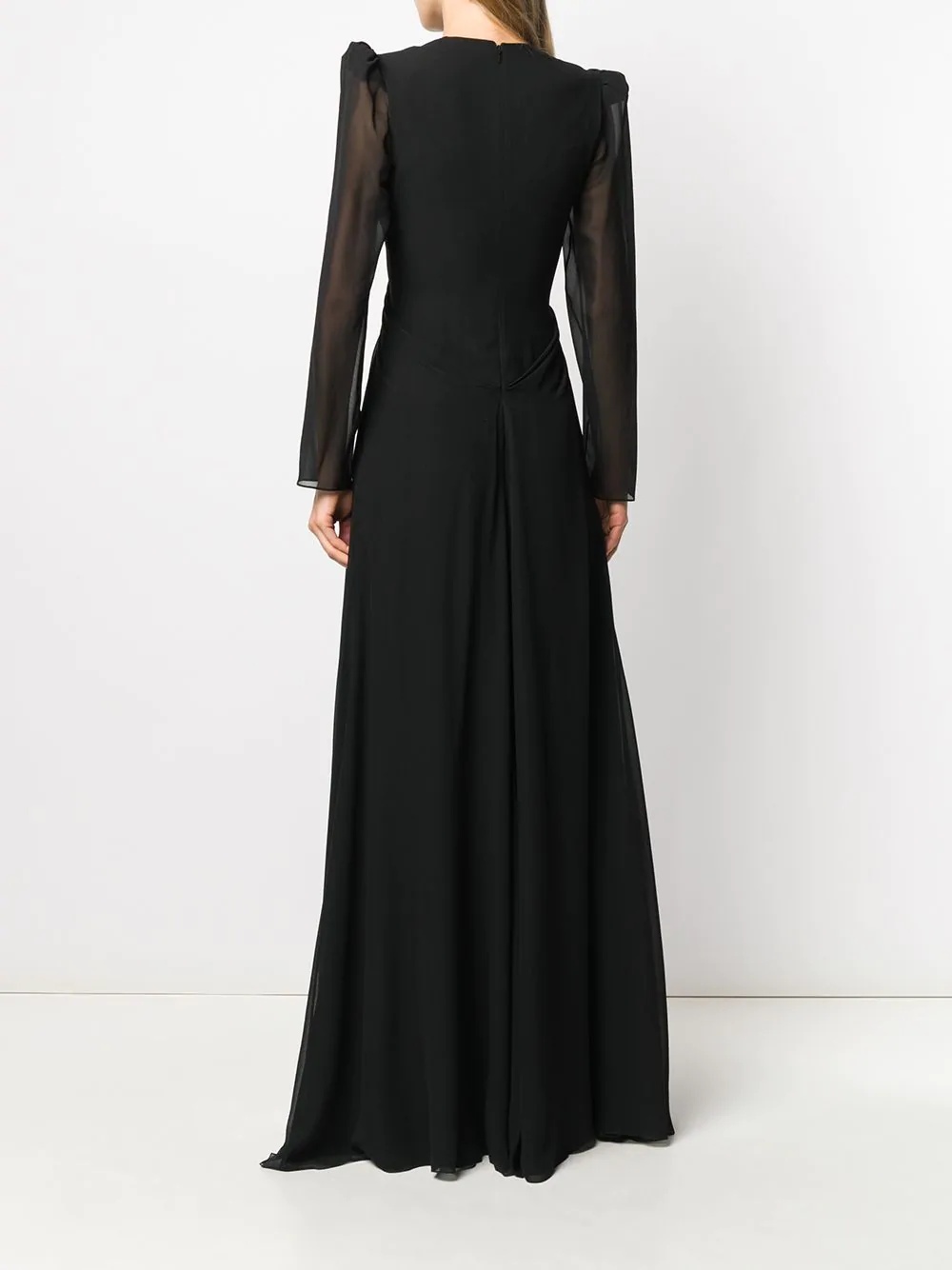 draped safety pin long dress - 4