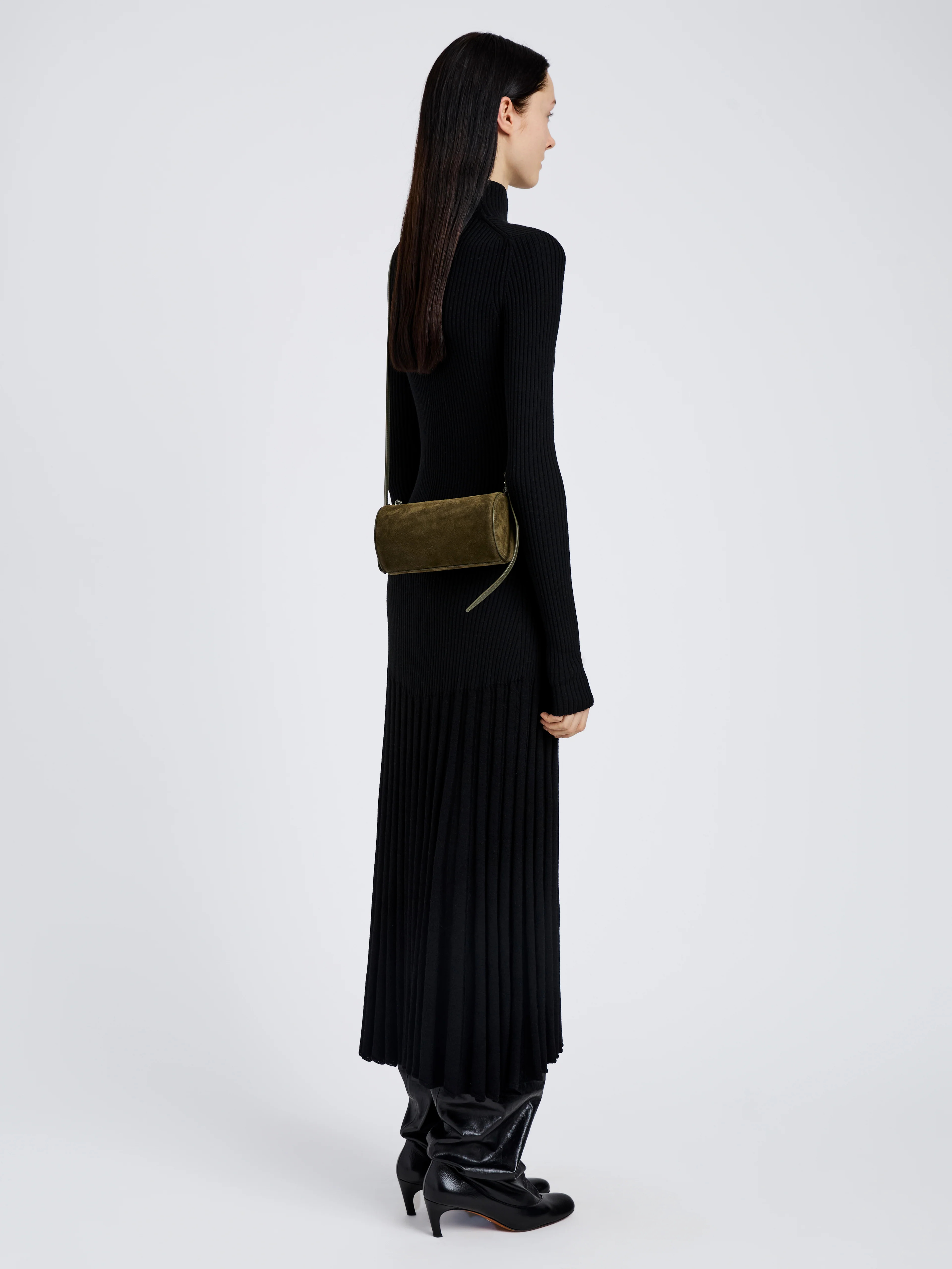 Crossbody Silo Bag in Kid Suede - 3