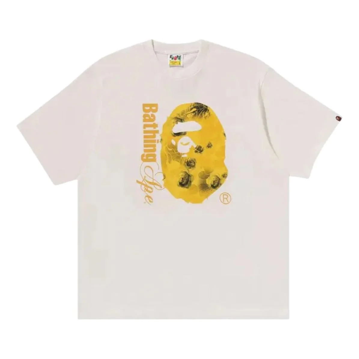 A Bathing Ape Floral Solid Camo Ape Head Relaxed Fit Tee 'Ivory' 1K80-110-315-IVORY - 1