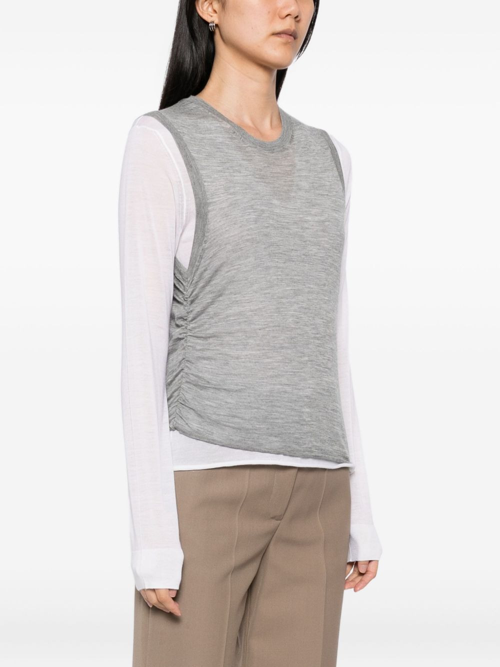 draped cashmere top - 3