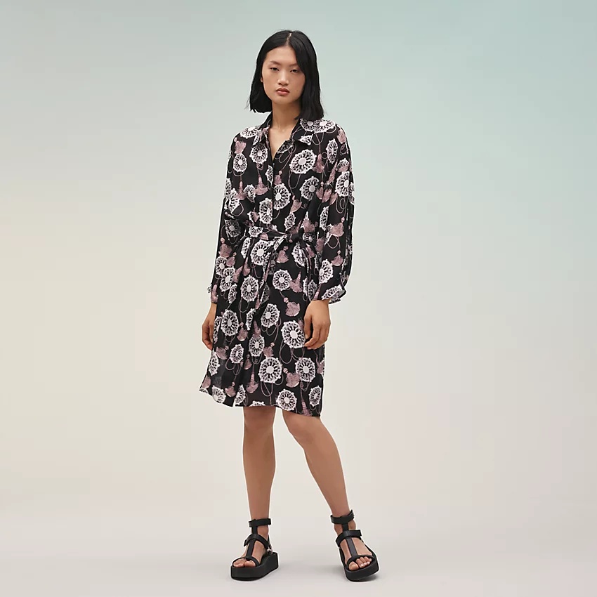 "Cliquetis Aquarelle" wide shirt dress - 1