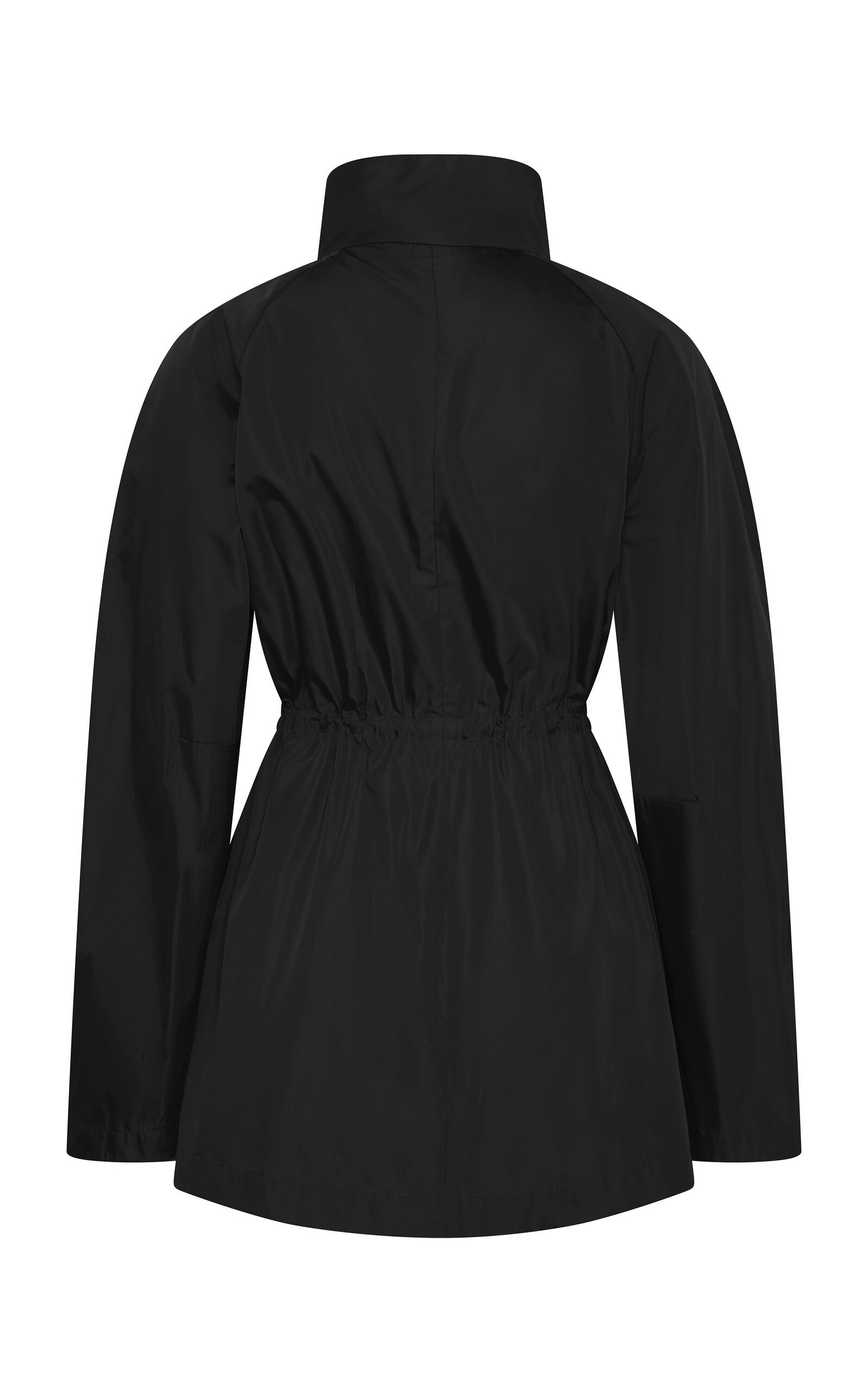 Stand Collar Paper Taffeta Parka black - 9