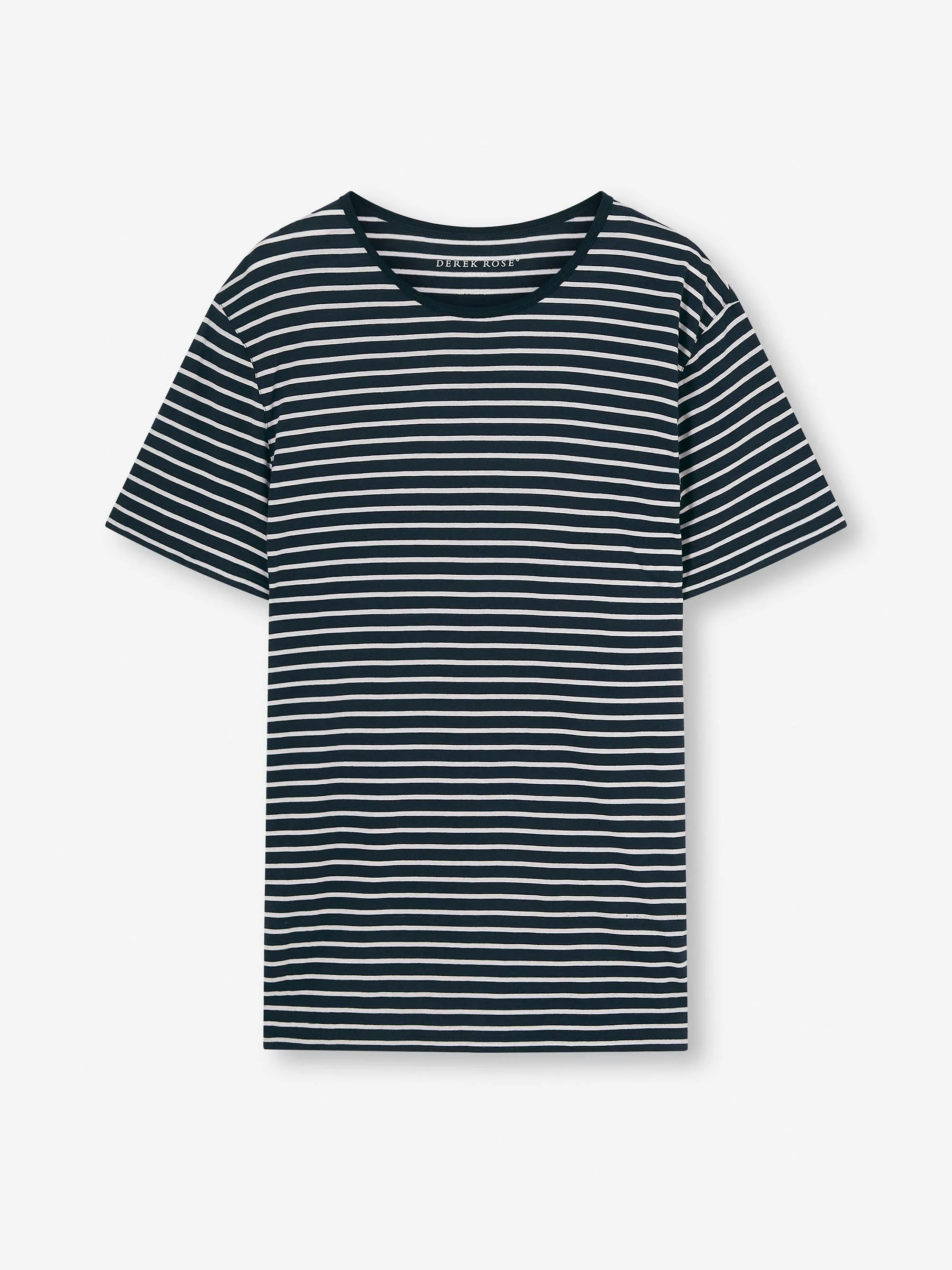 Ryder Pima Cotton T-Shirt Navy Stripe - 1